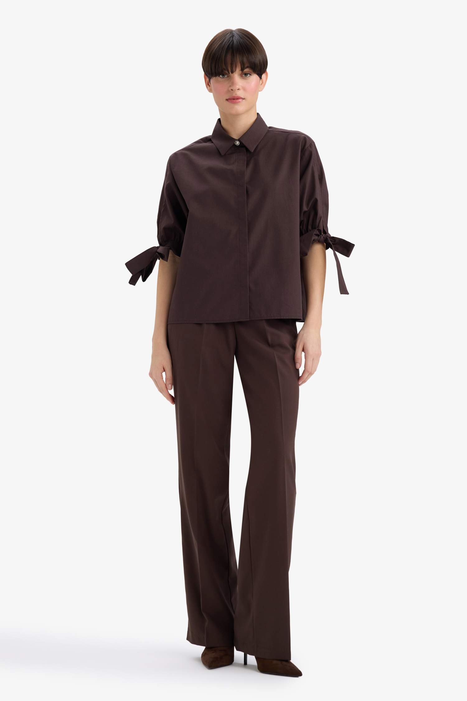 Regular Fit Shirt Collar Poplin Long Sleeve Shirt