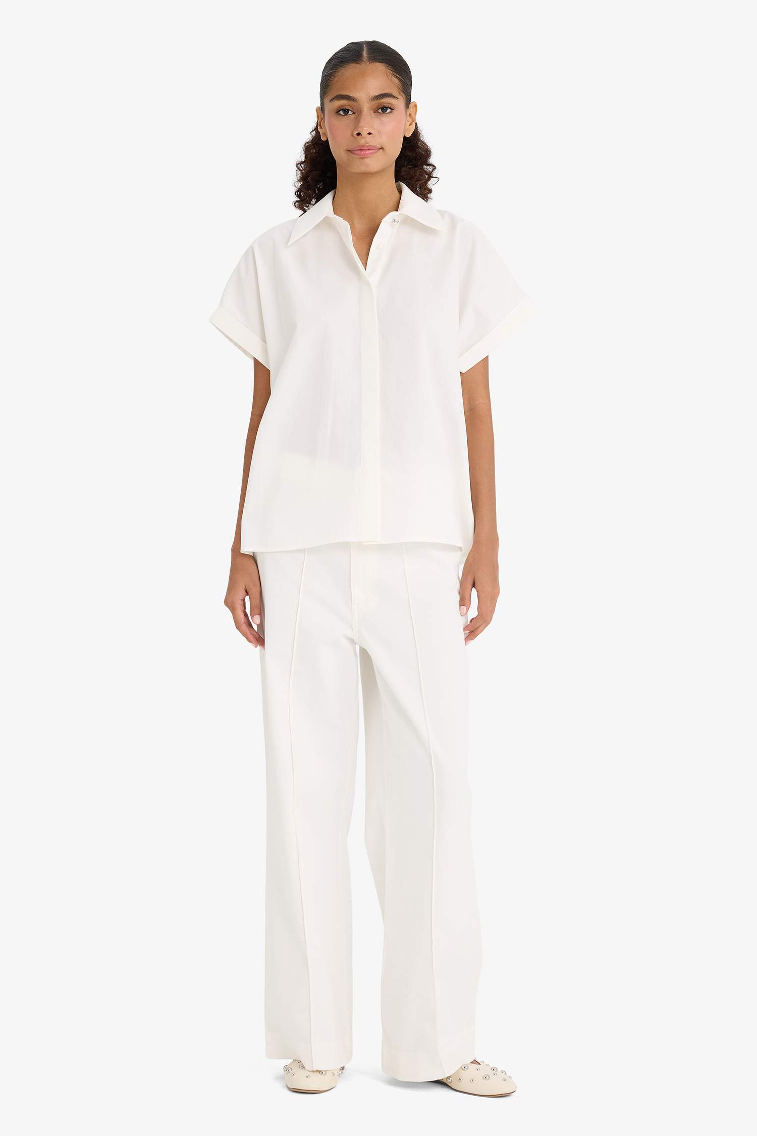 Regular Fit Poplin Kısa Kollu Gömlek