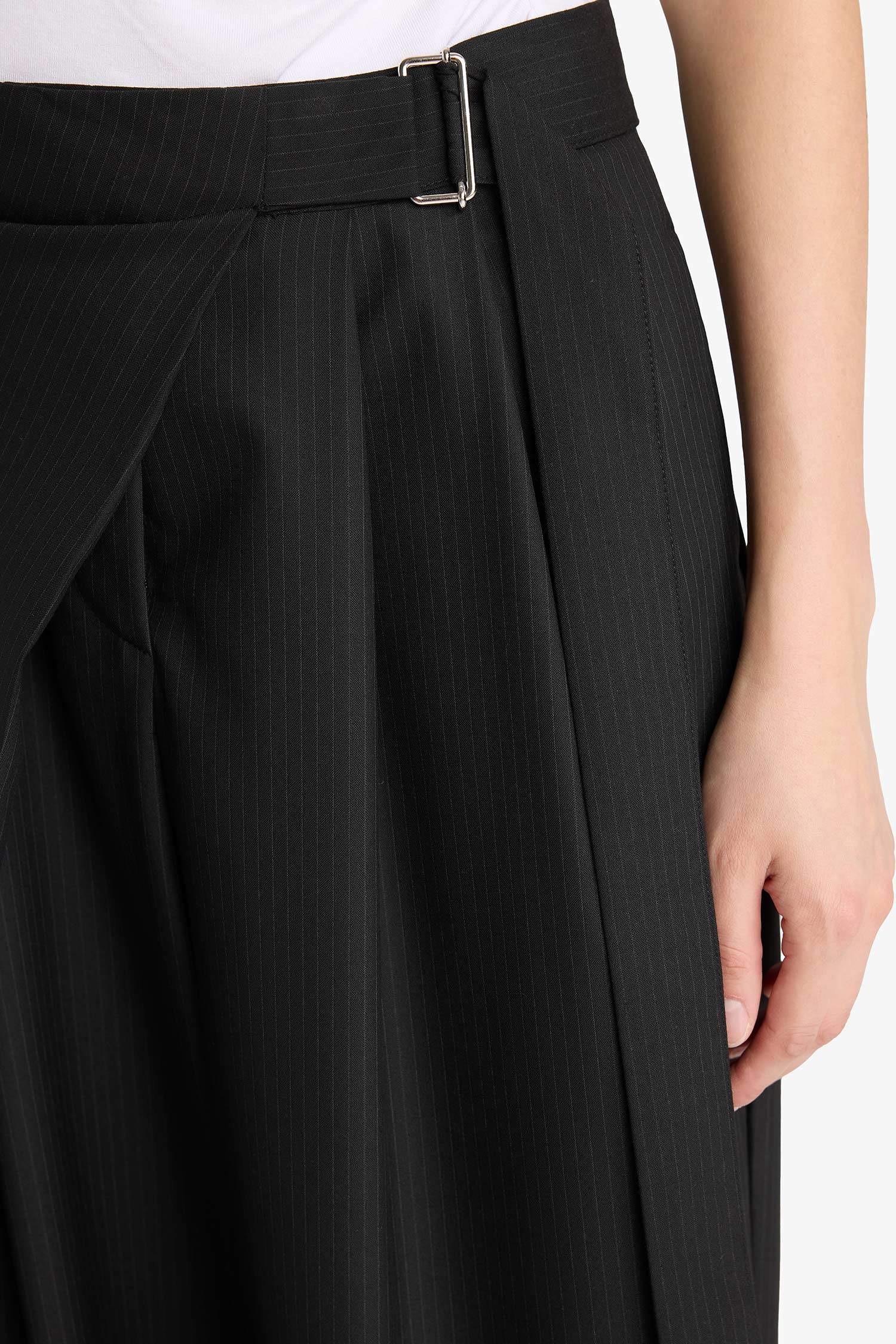 Pantalon large taille haute à poches