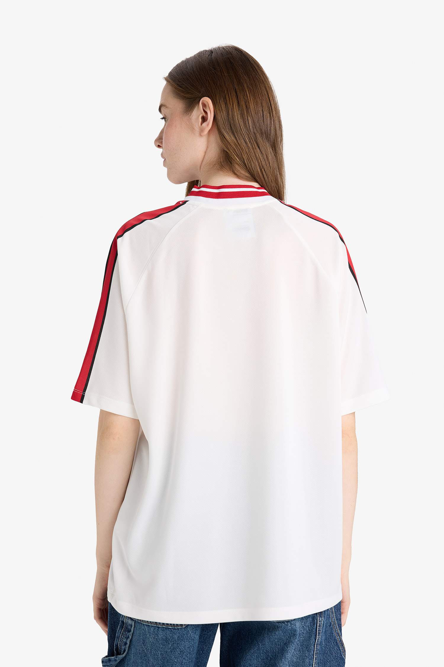 Coool Hello Kitty Oversize Geniş Kalıp V Yaka Baskılı Kısa Kollu Tişört