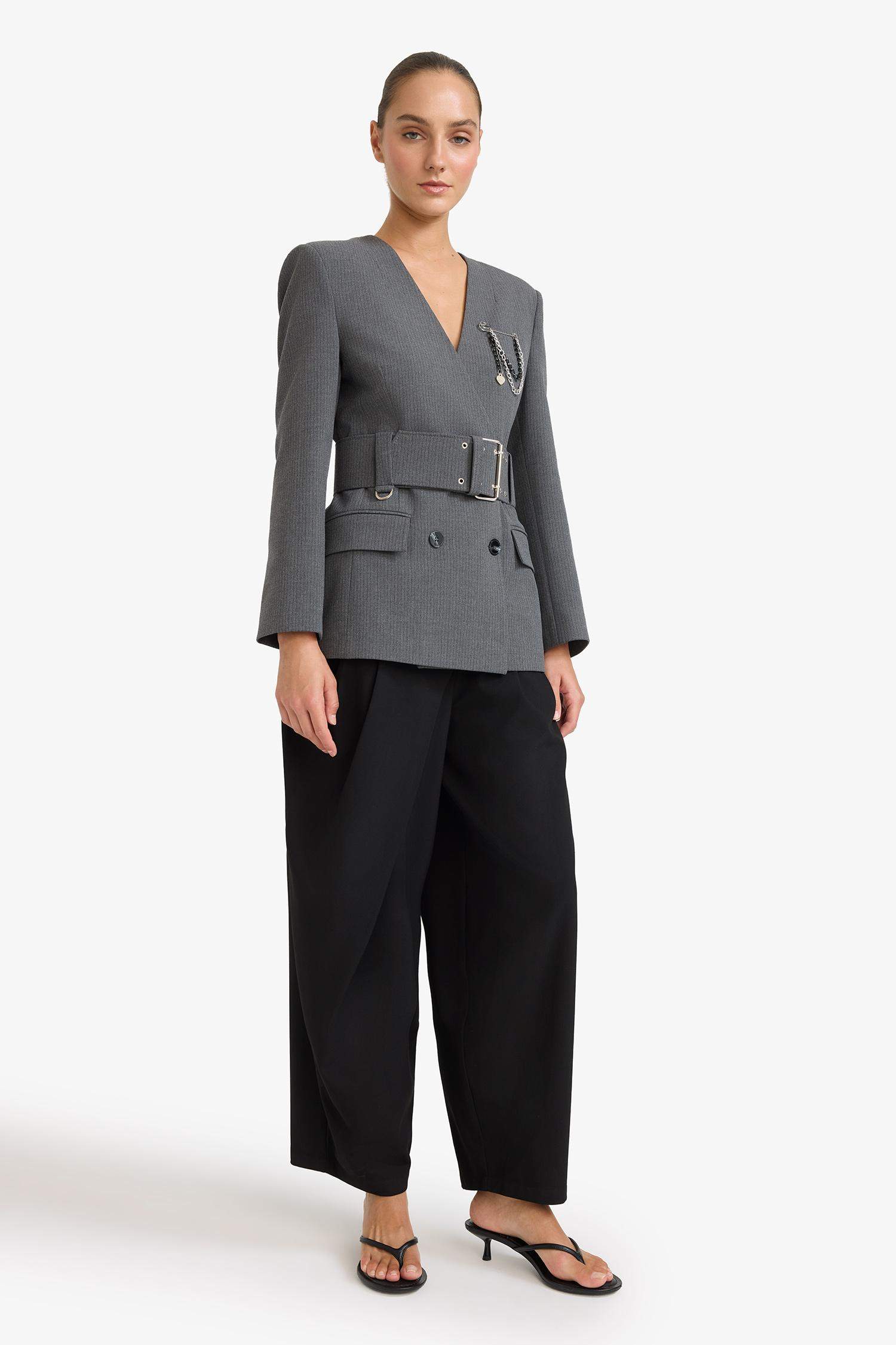 Baggy Fit Zippered Regular Waist Standard Length Trousers