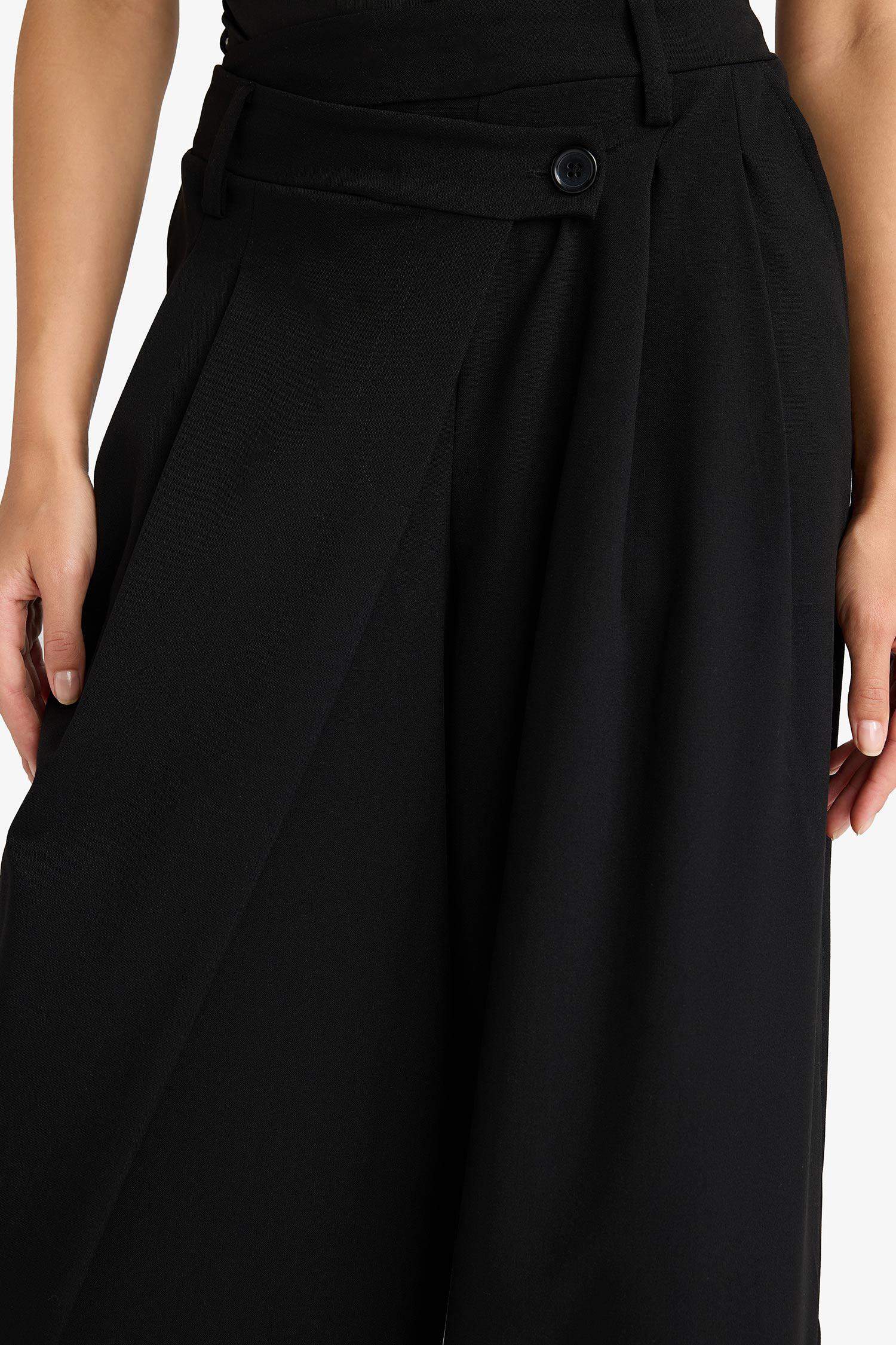 Baggy Fit Zippered Regular Waist Standard Length Trousers