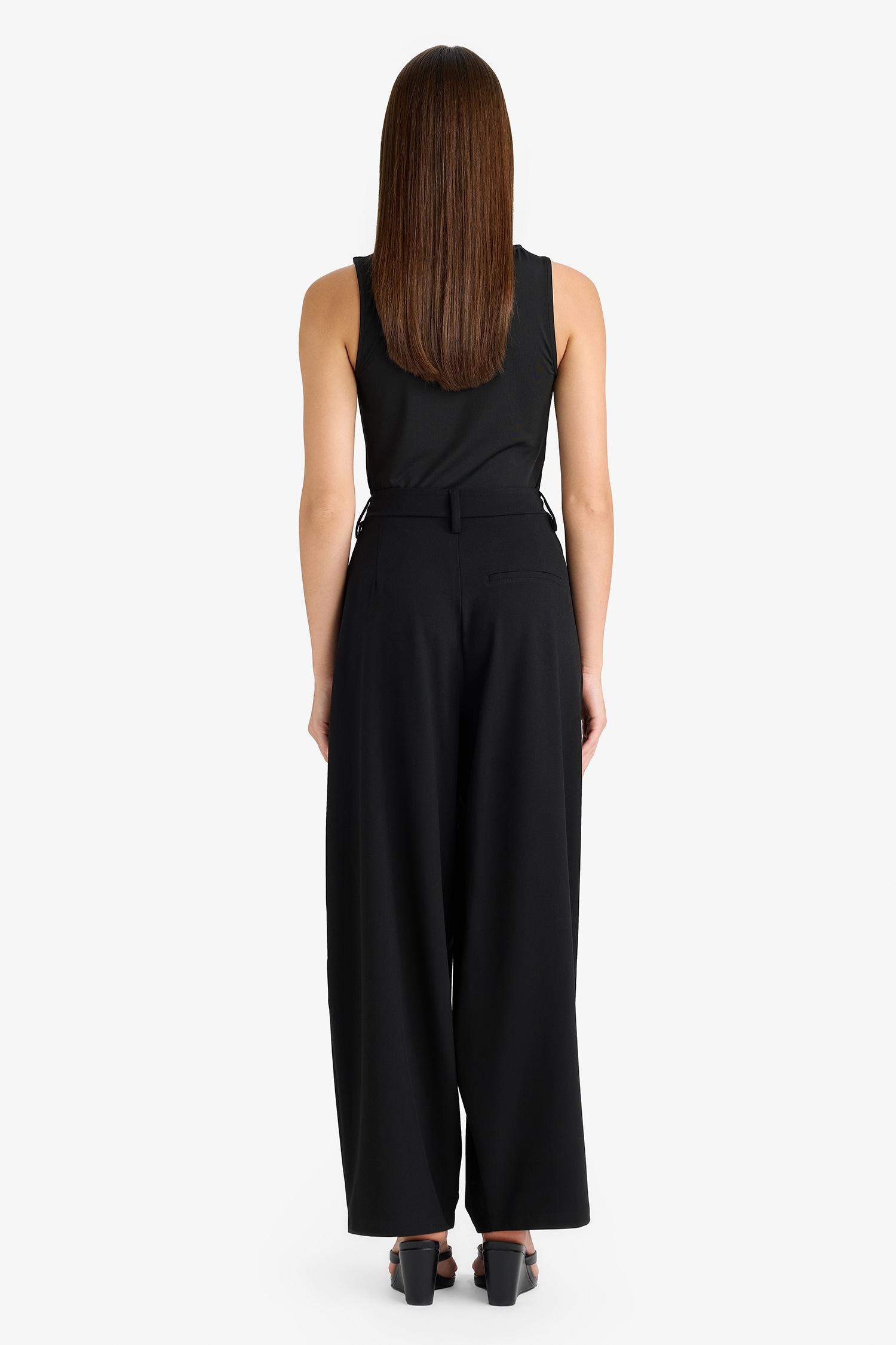 Baggy Fit Zippered Regular Waist Standard Length Trousers