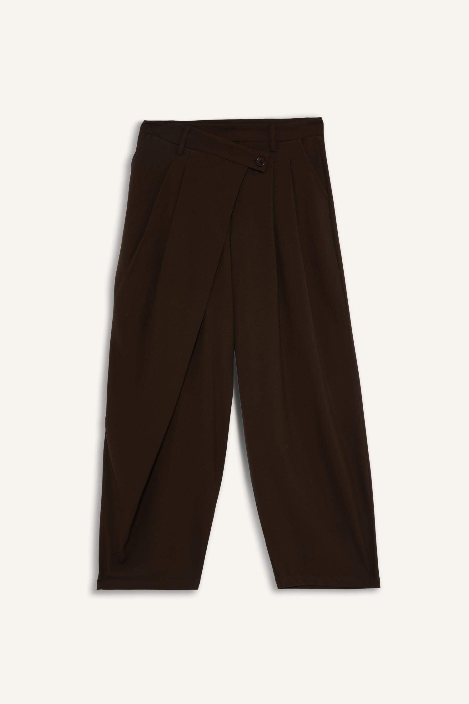 Baggy Fit Zippered Regular Waist Standard Length Trousers