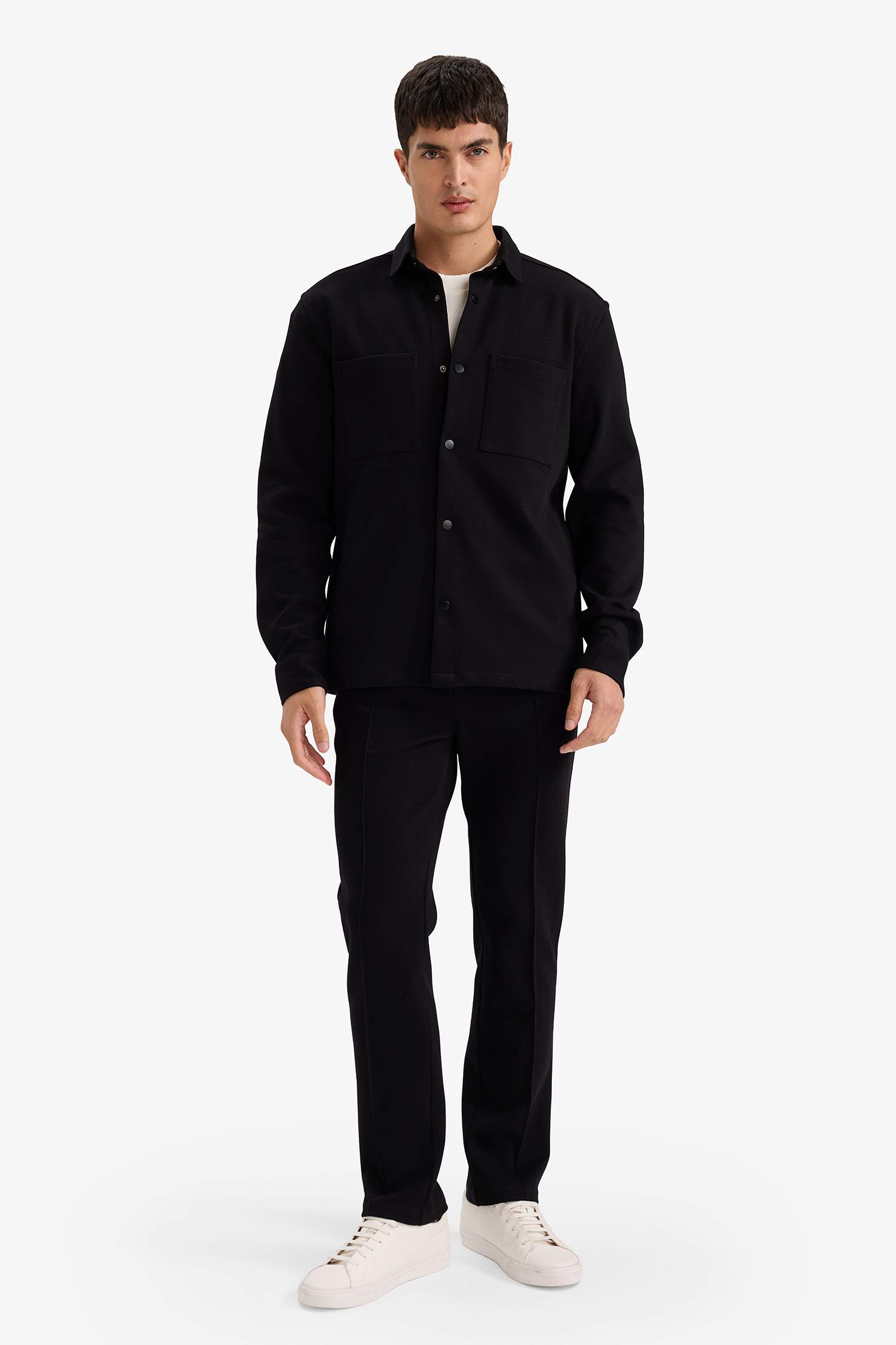 Regular Fit поло жағалы ұзын жеңді жейде