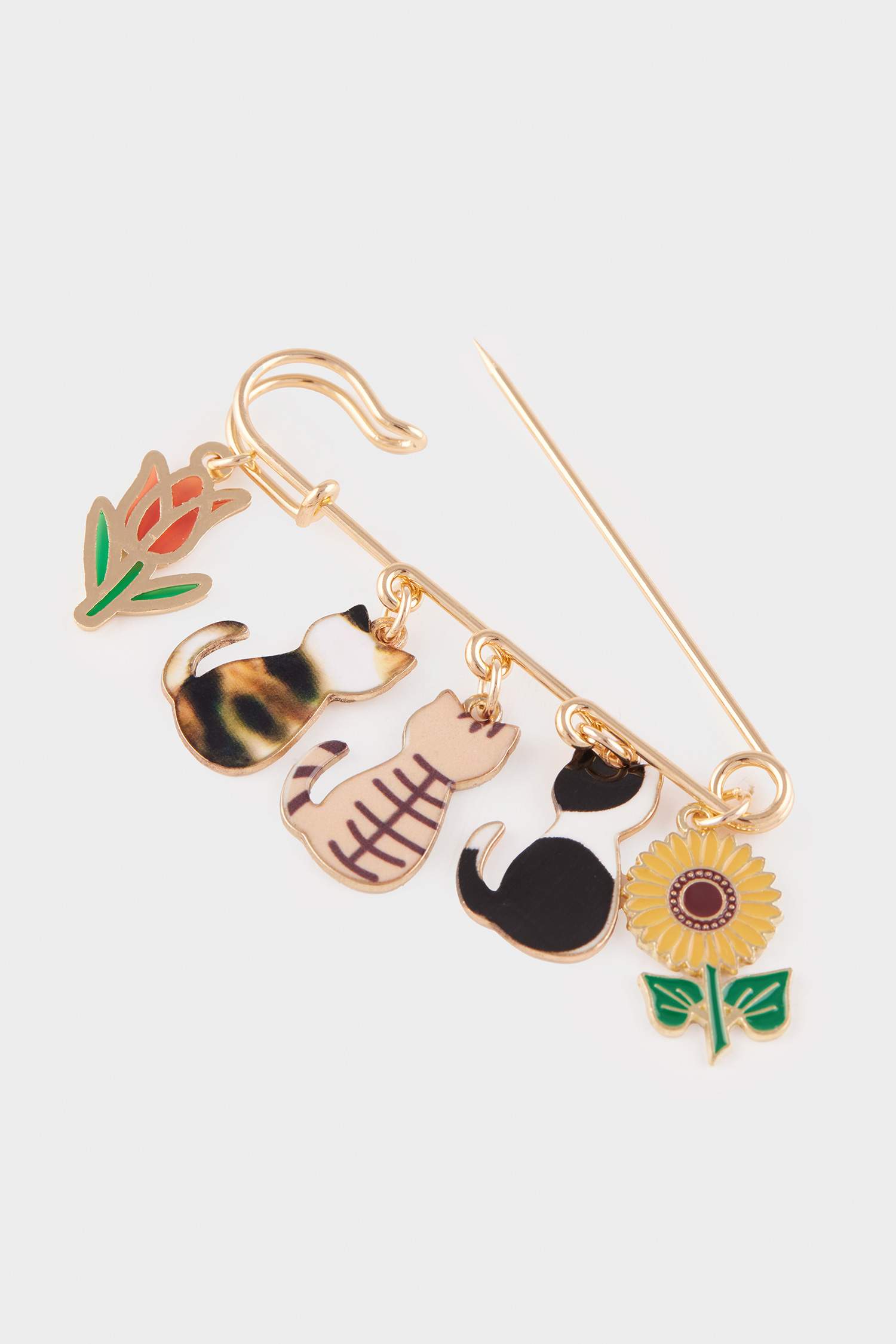 Kadın Kedi Detaylı Broş