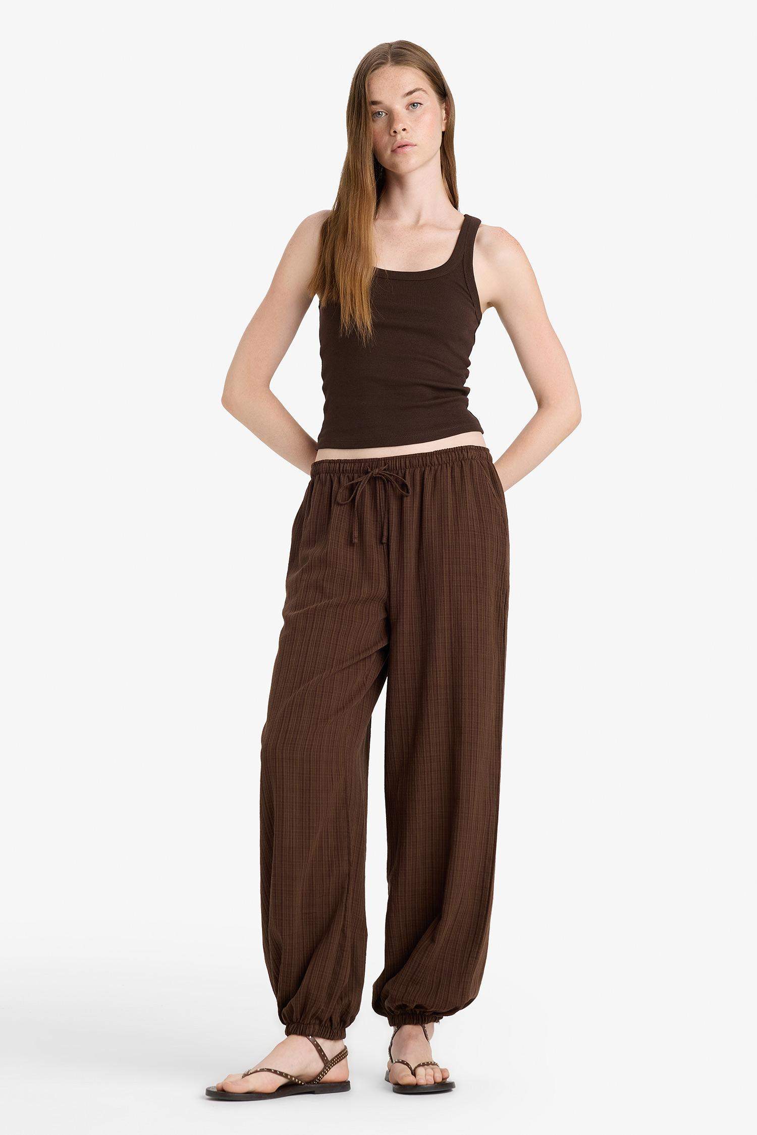 Barrel Fit Çift Cepli Normal Bel Standart Boy Pantolon