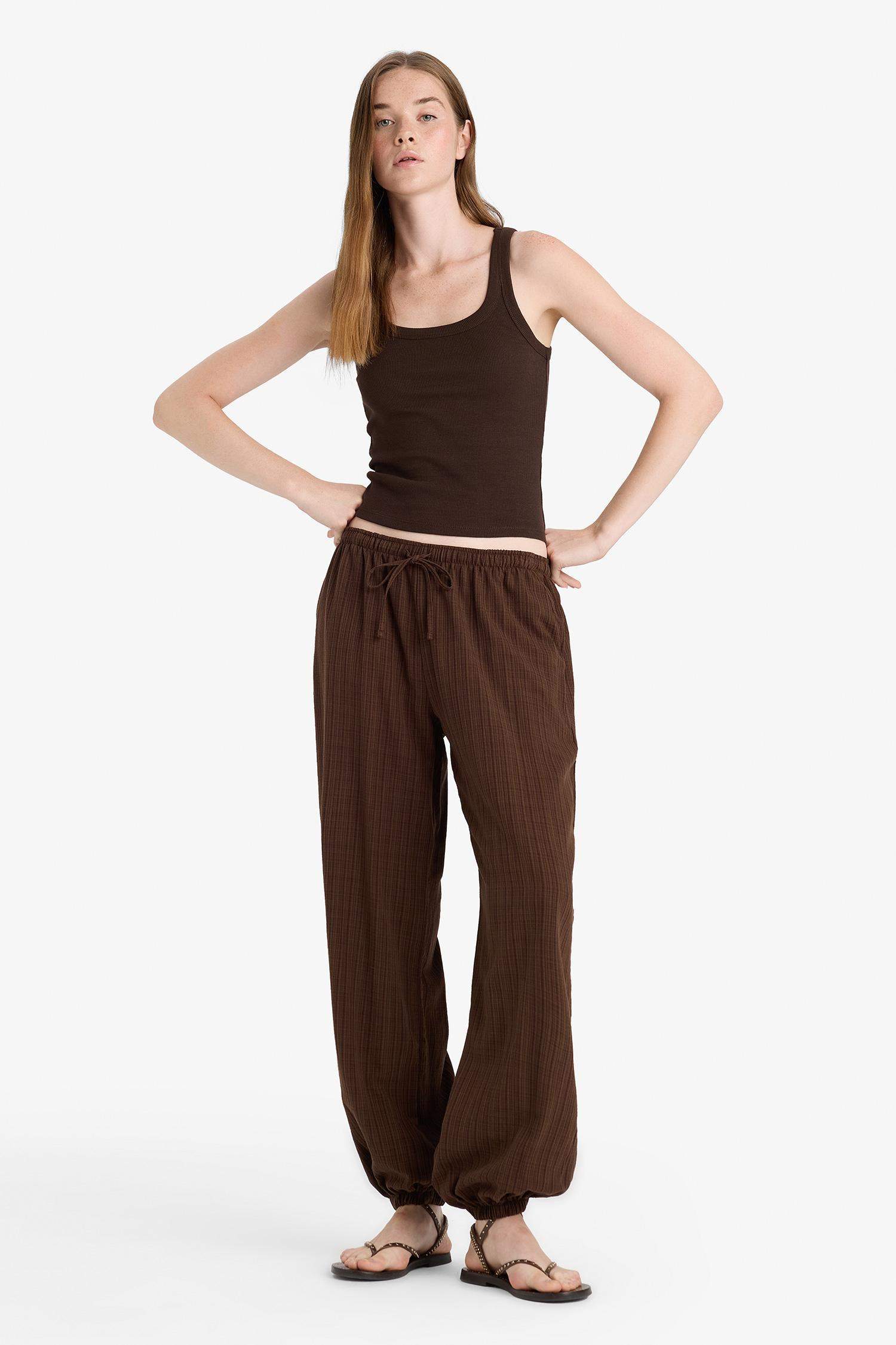 Barrel Fit Çift Cepli Normal Bel Standart Boy Pantolon