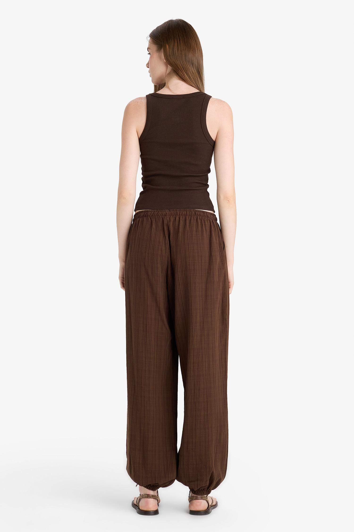 Barrel Fit Çift Cepli Normal Bel Standart Boy Pantolon