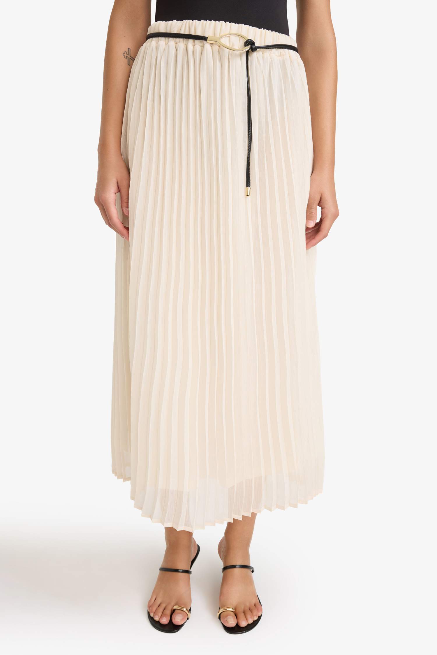 Regular Fit High Waist Chiffon Midi Skirt