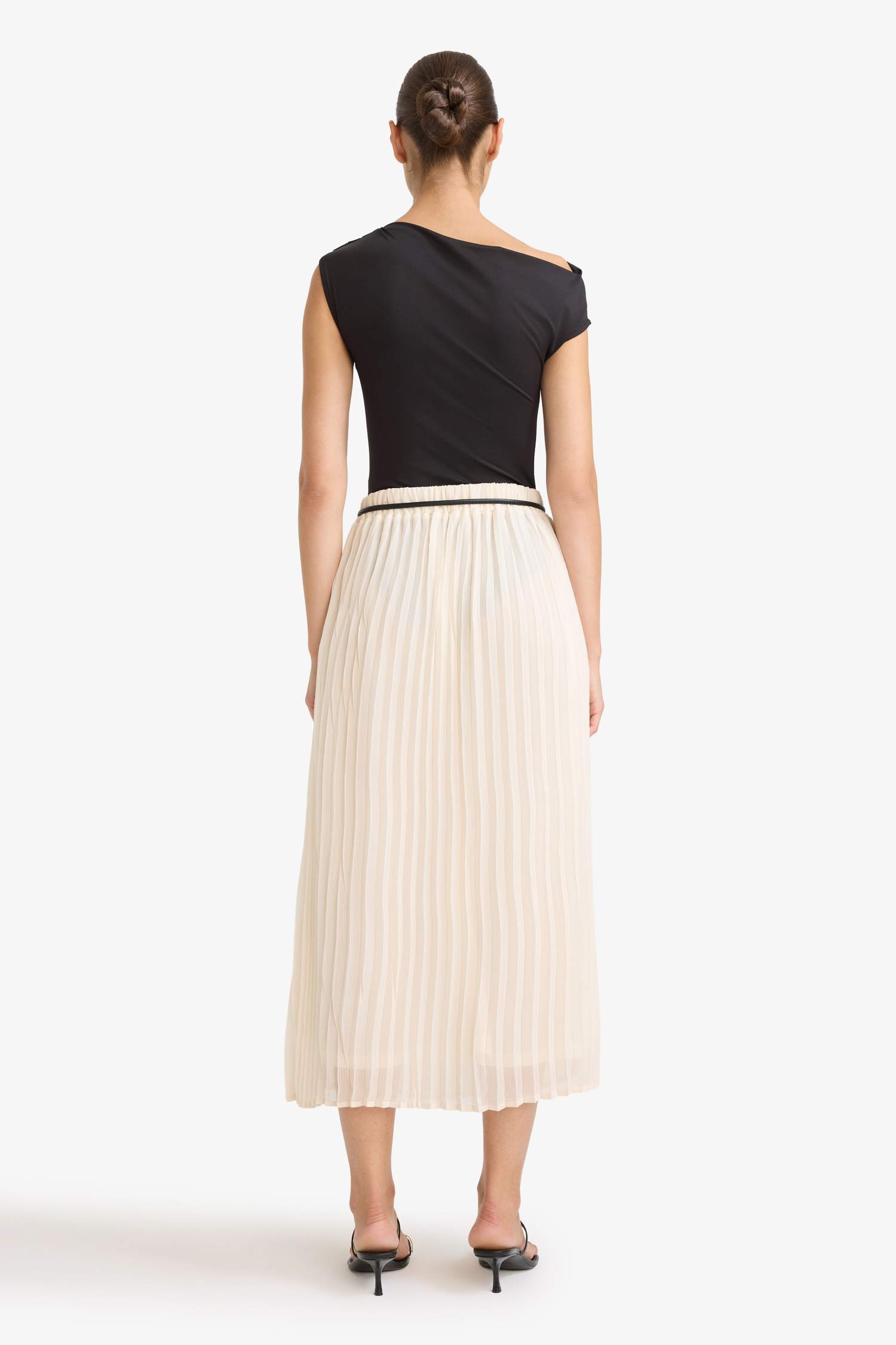 Regular Fit High Waist Chiffon Midi Skirt