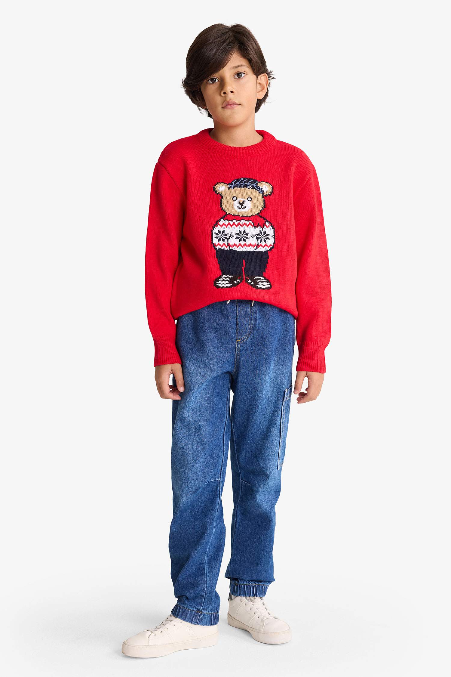 بلوفر اولادي تريكو قصة عادية وطبعة كريسماس