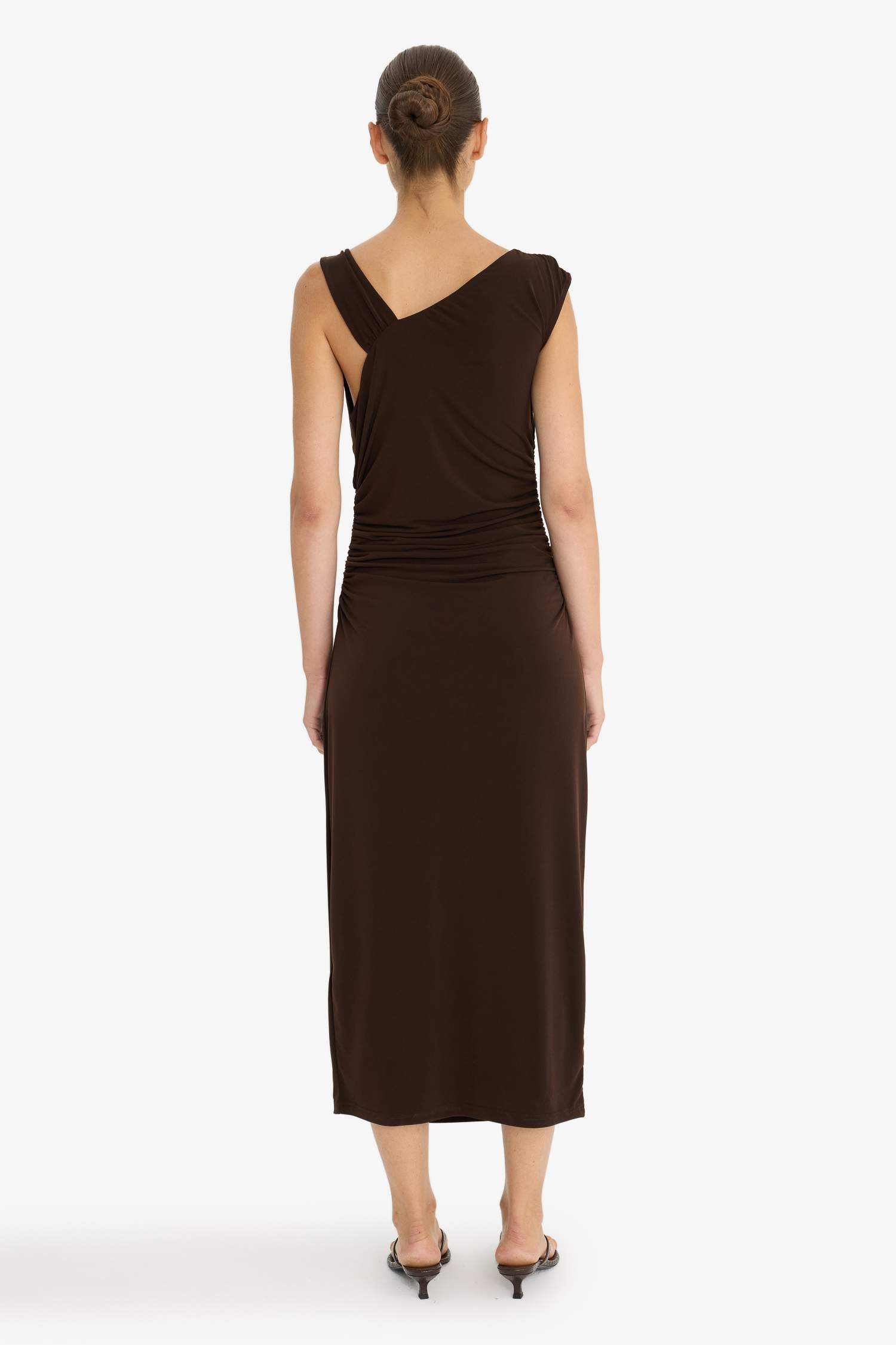 Regular Fit Kolsuz Midi Elbise