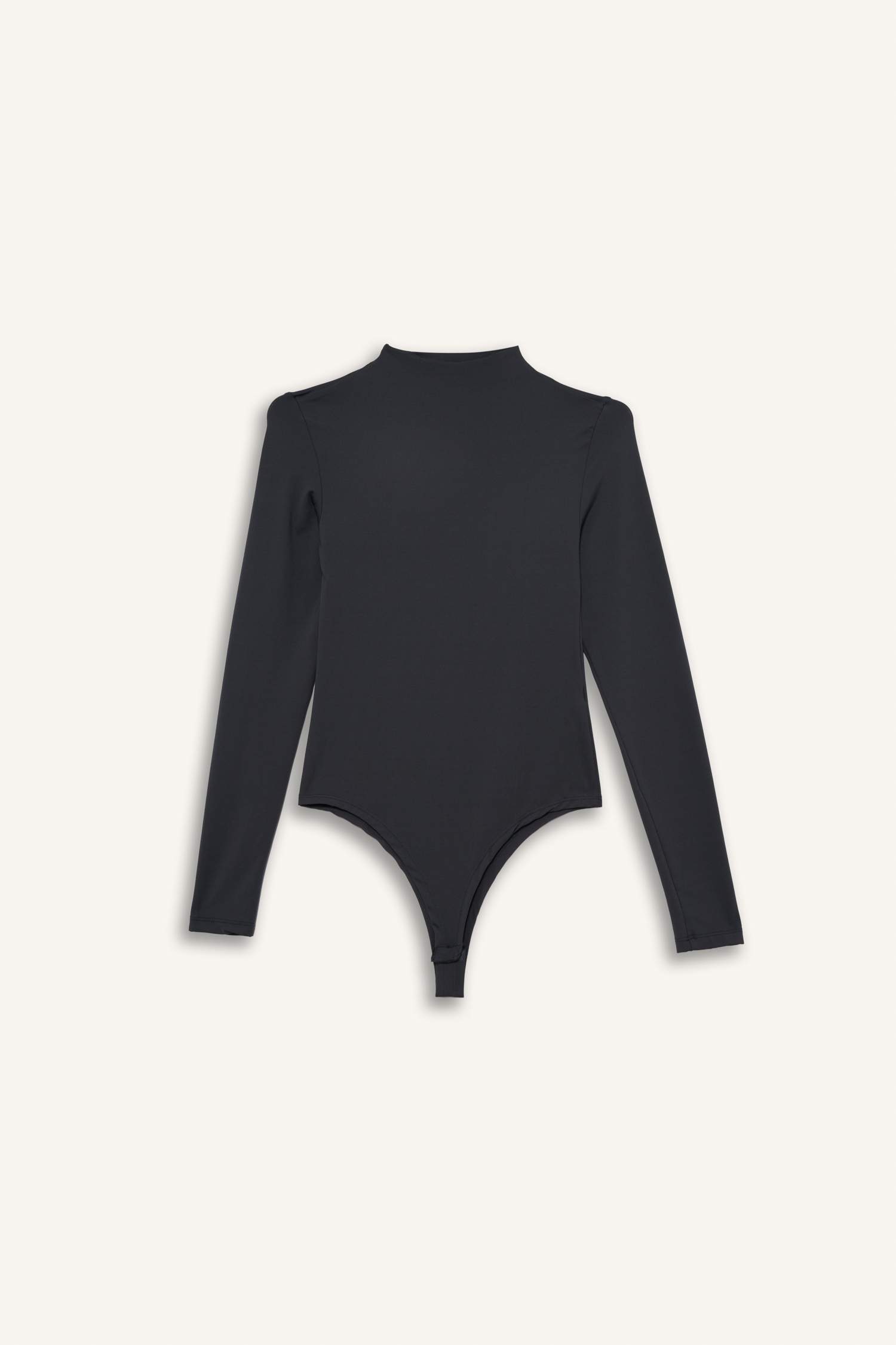Body à manches longues et col montant à boutons-pression