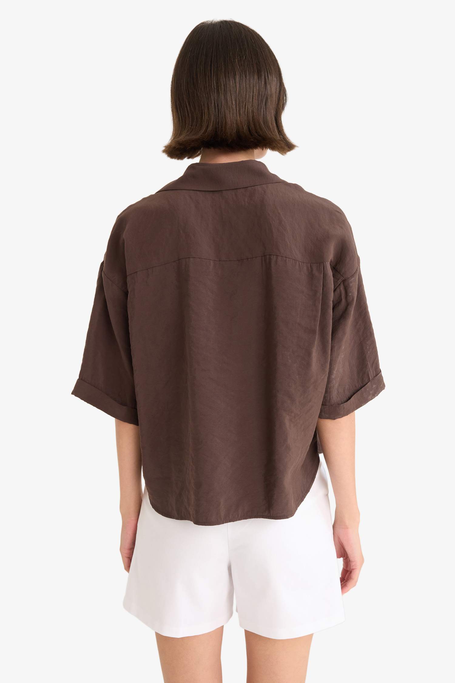 Loose Fit Modal Kısa Kollu Gömlek