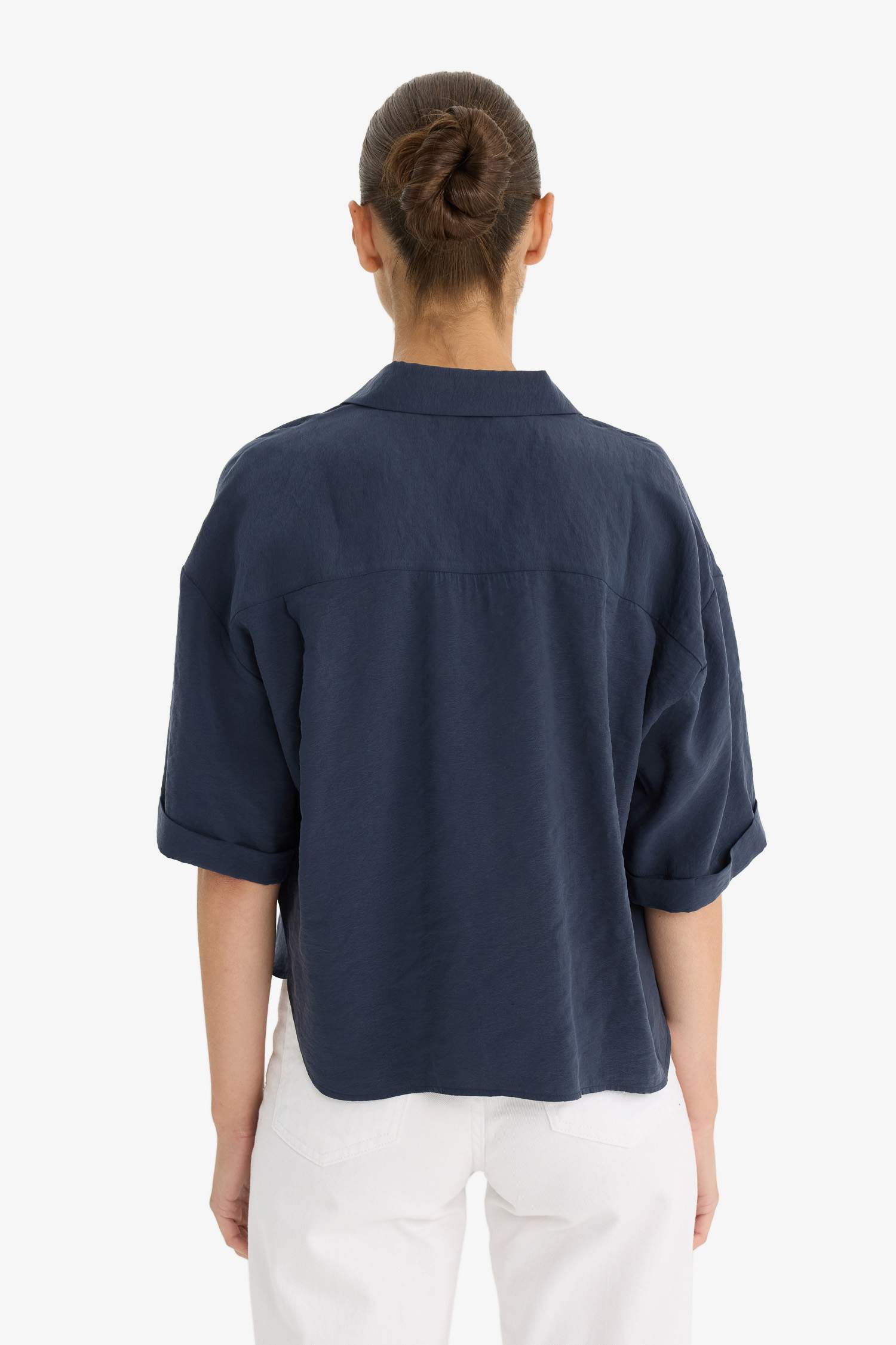 Loose Fit Modal Kısa Kollu Gömlek