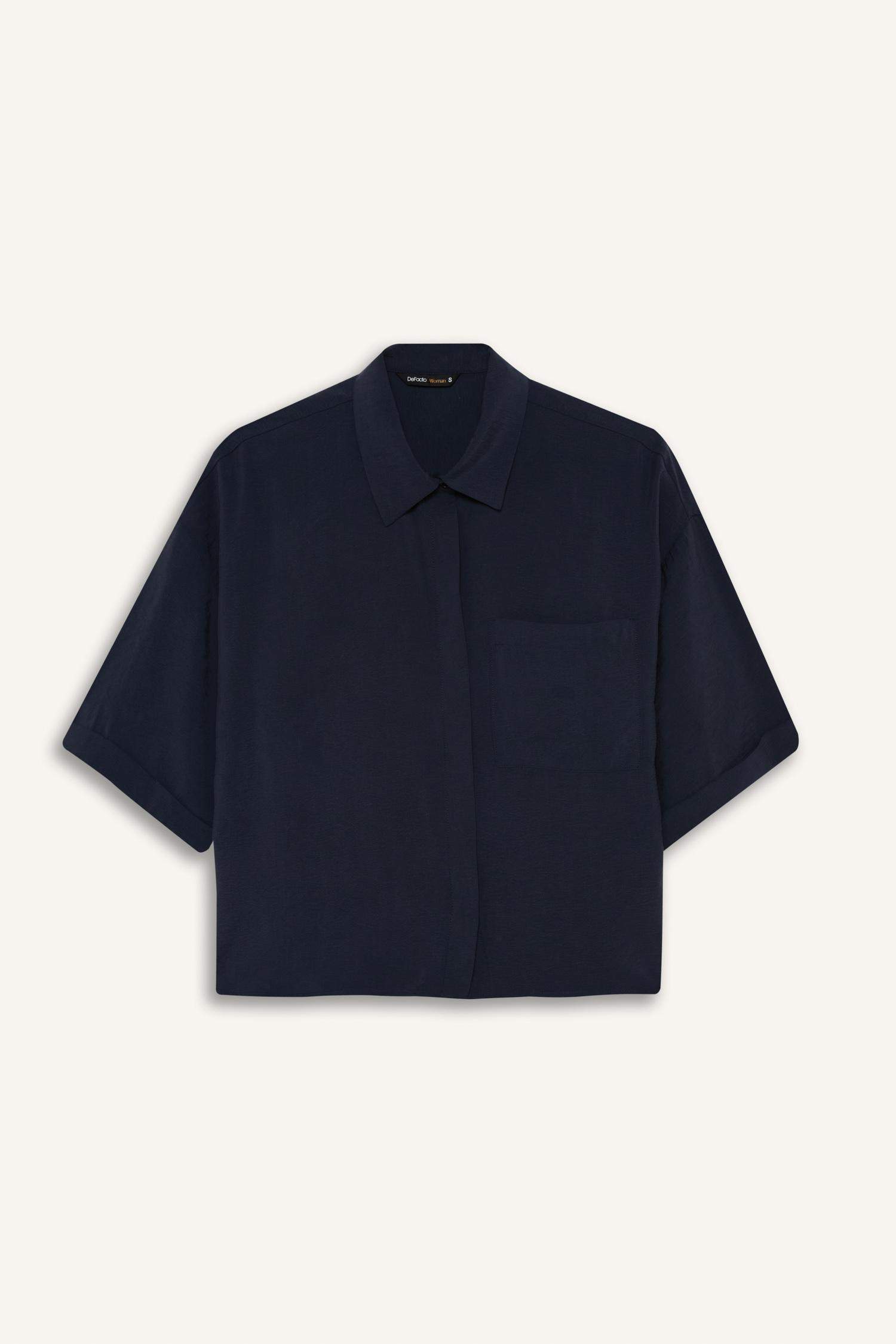 Loose Fit Modal Kısa Kollu Gömlek