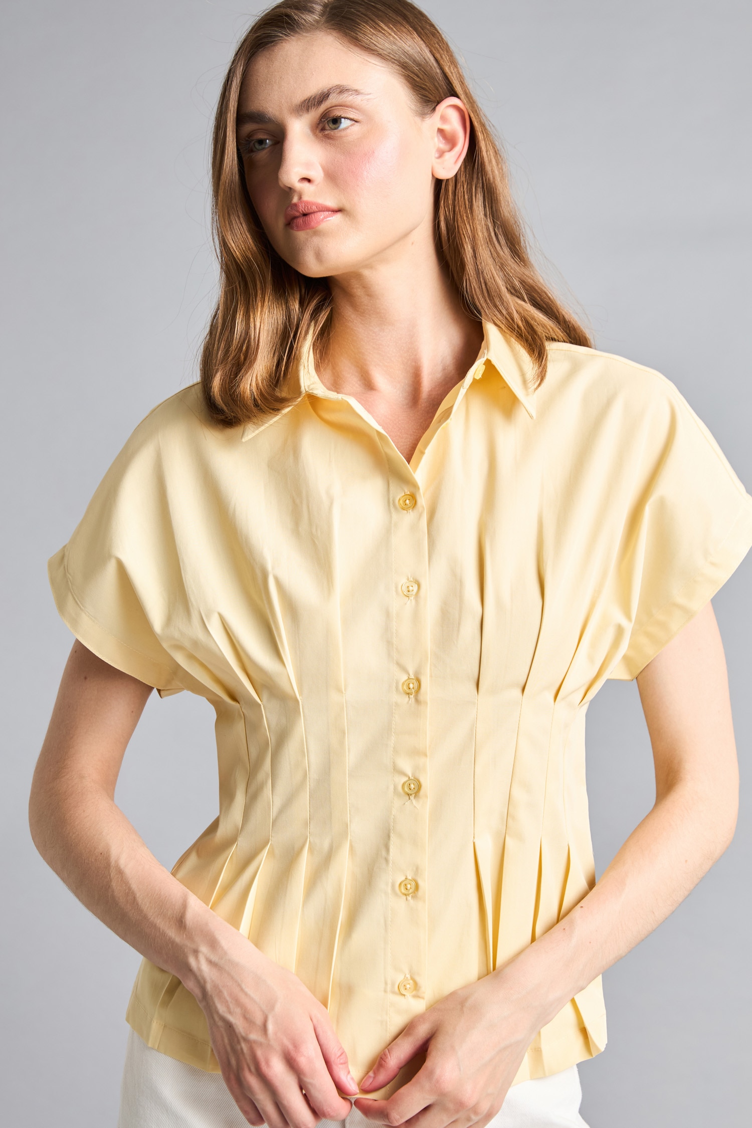 DeFacto %100 Pamuk Fitted Kısa kollu Poplin Gömlek