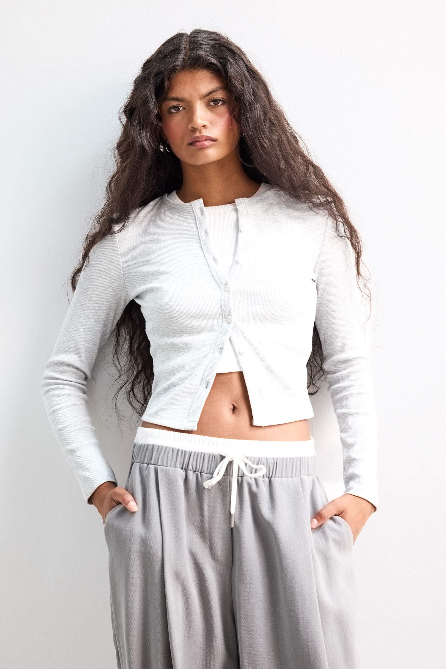 Slim Fit Crew Neck Camisole Cardigan