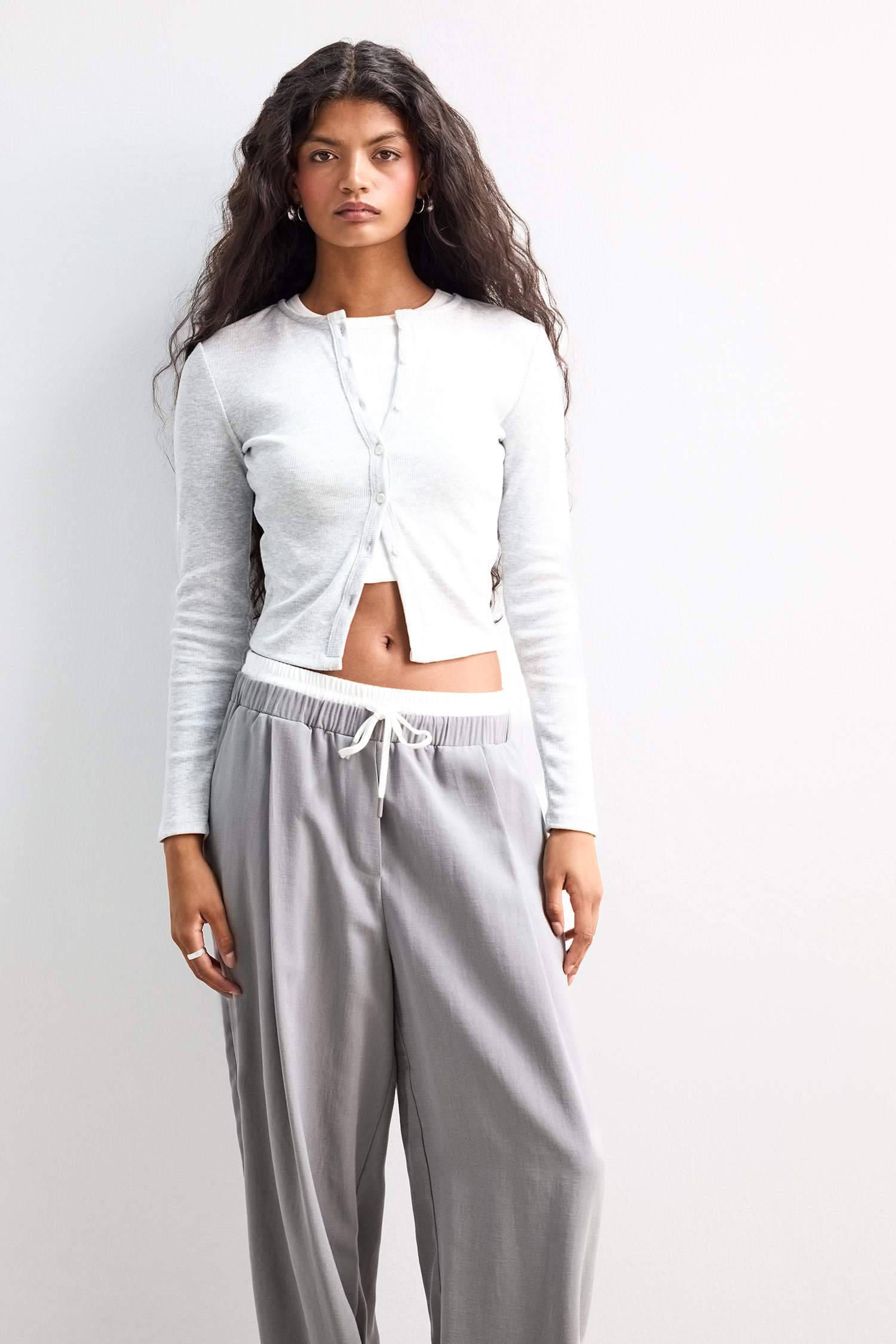 Slim Fit Crew Neck Camisole Cardigan