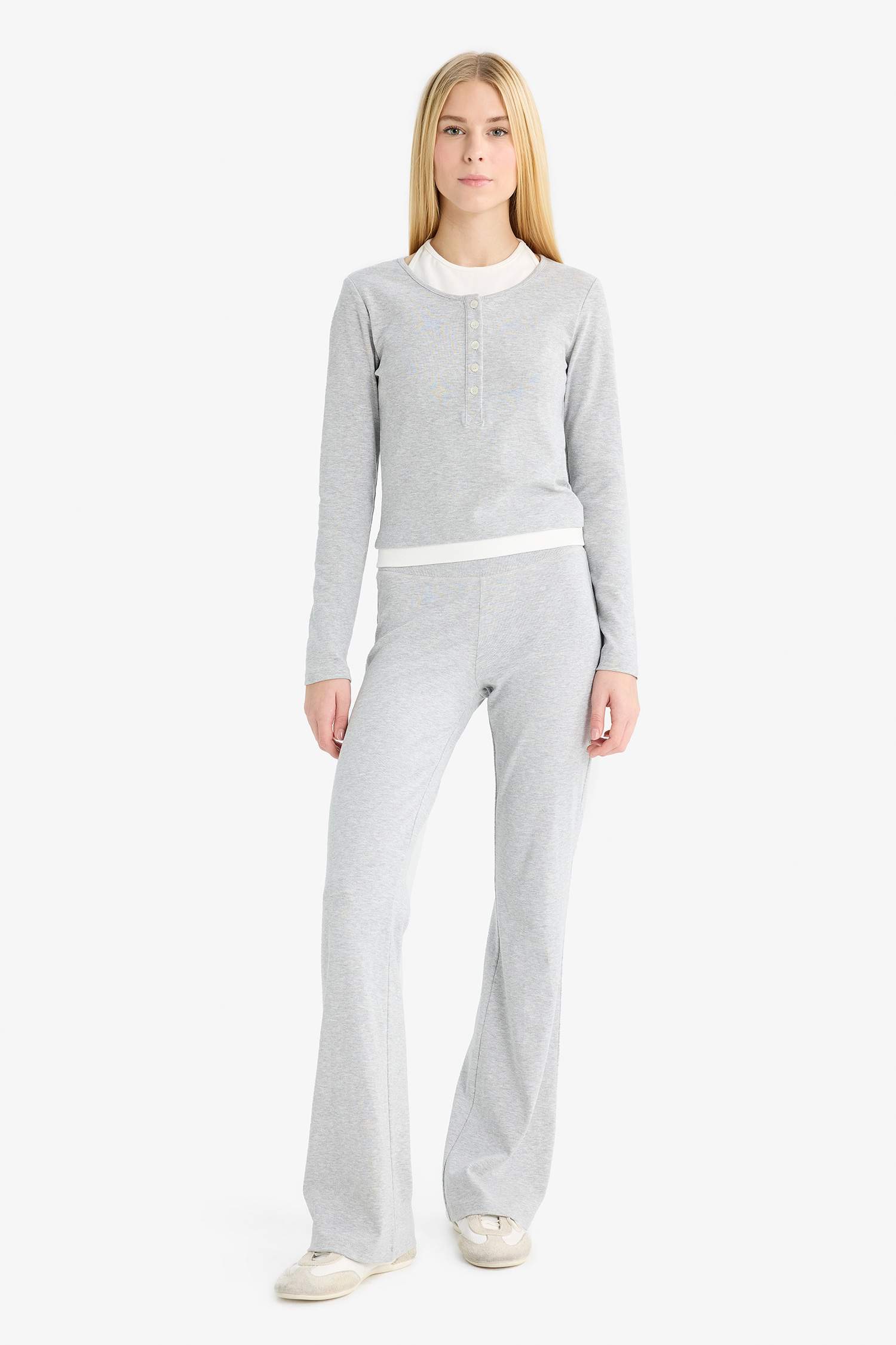 Halter Neck Ribbed Long Sleeve T-Shirt