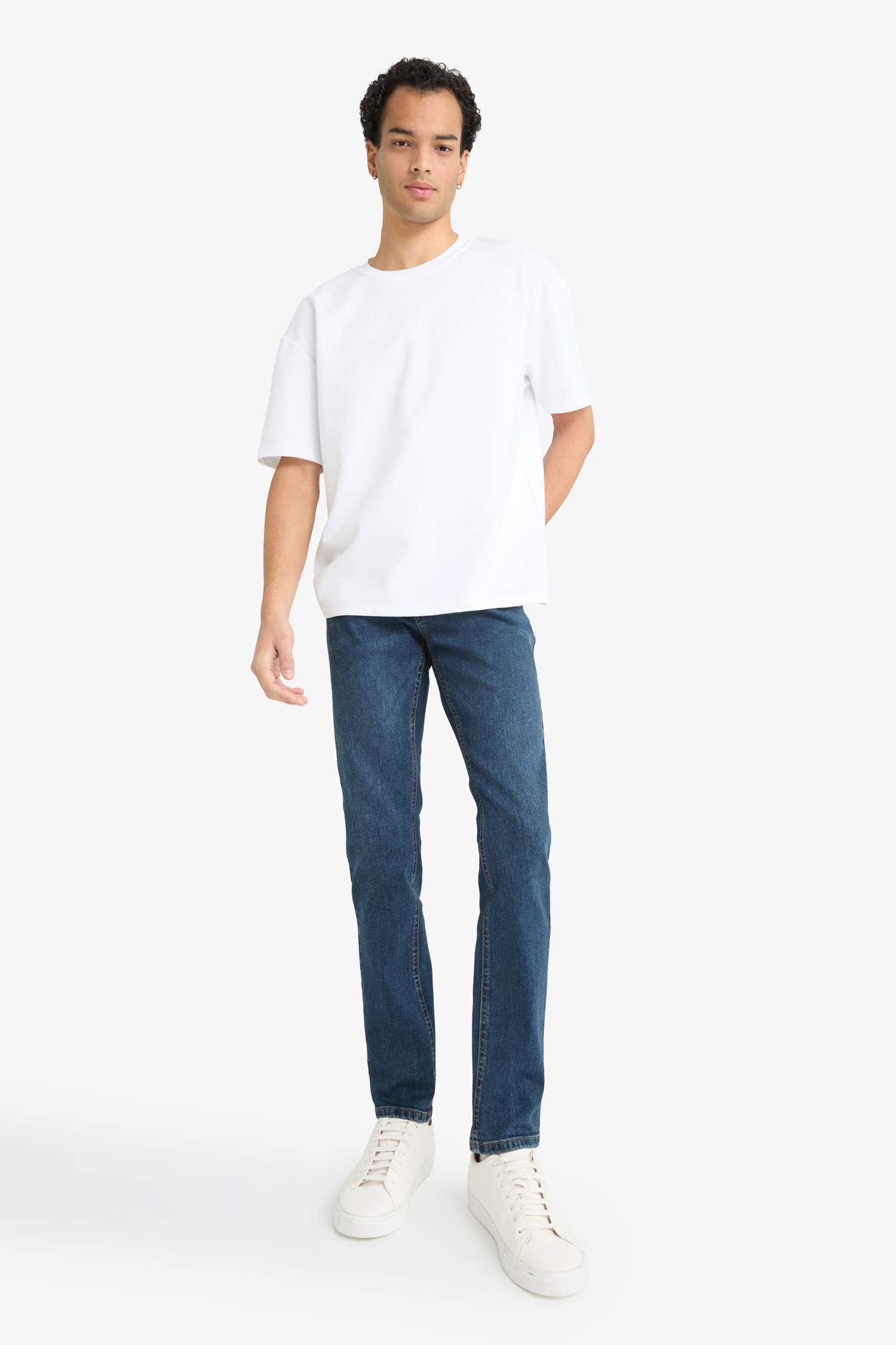 Carlo Skinny Fit Super Skinny Hem Denim Trousers