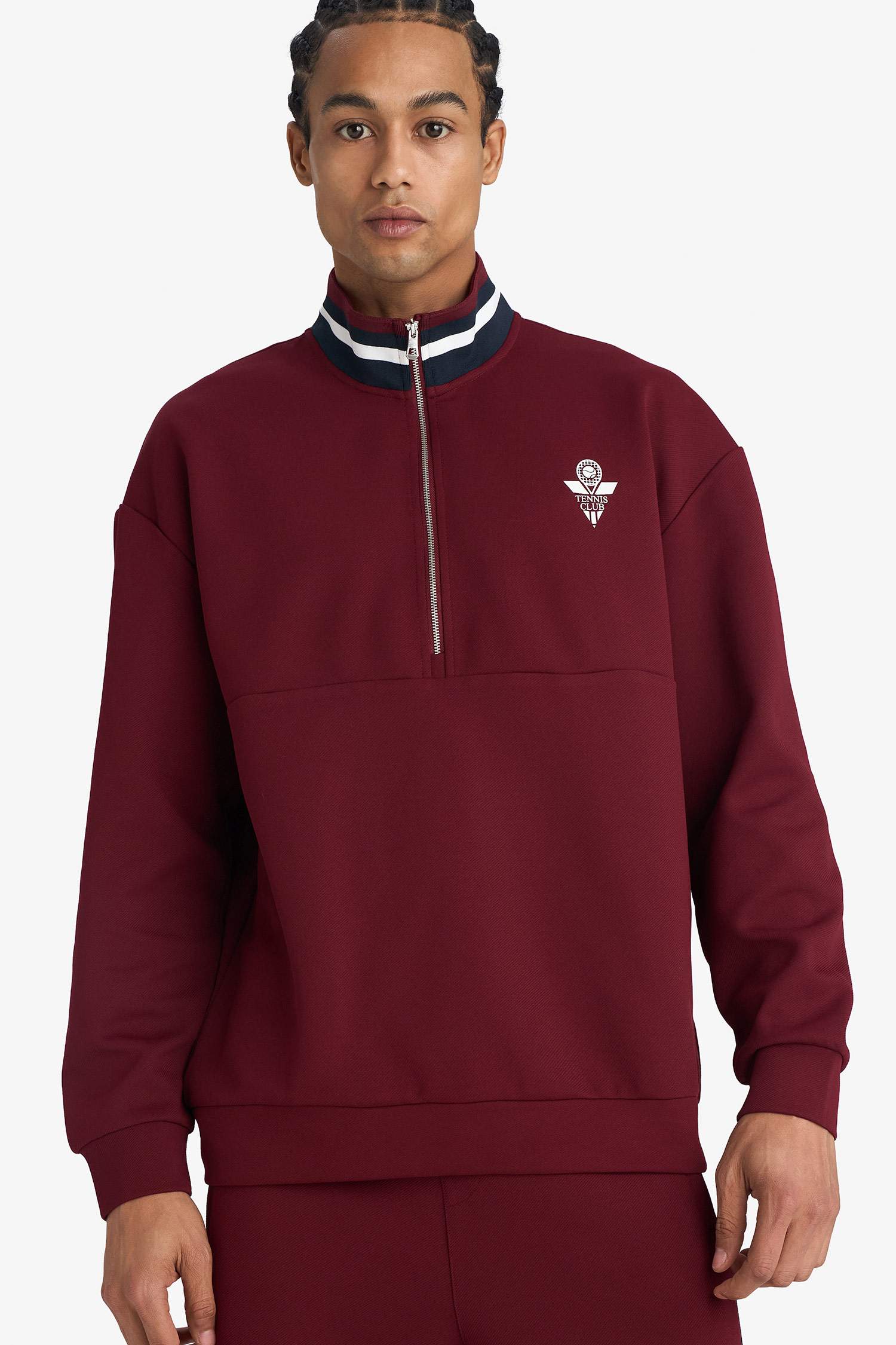 Boxy Fit тік жағалы спорттық свитшот