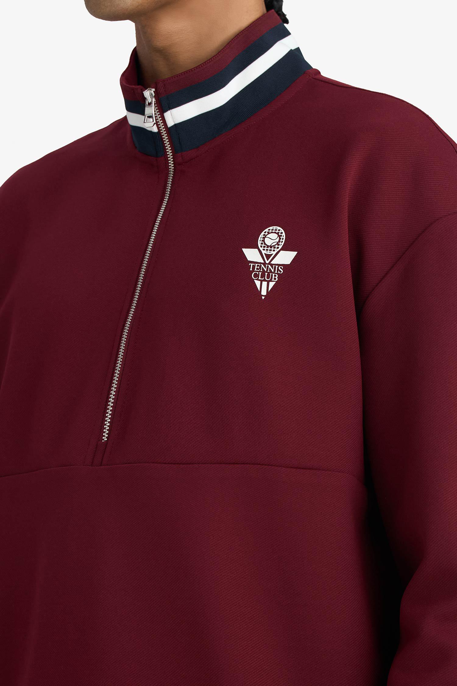 DeFacto Pamuklu Boxy Fıt Dik Yaka Sporcu Sweatshirt görsel 6