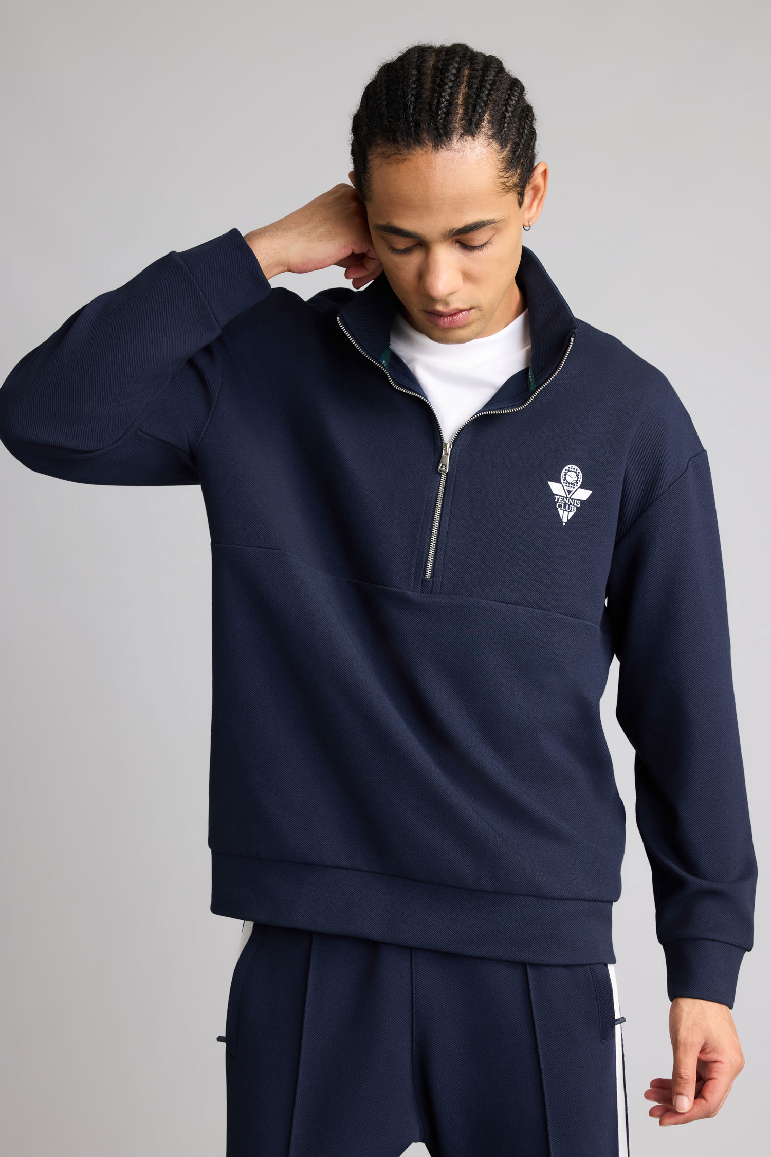 DeFacto Pamuklu Boxy Fıt Dik Yaka Sporcu Sweatshirt görsel 3