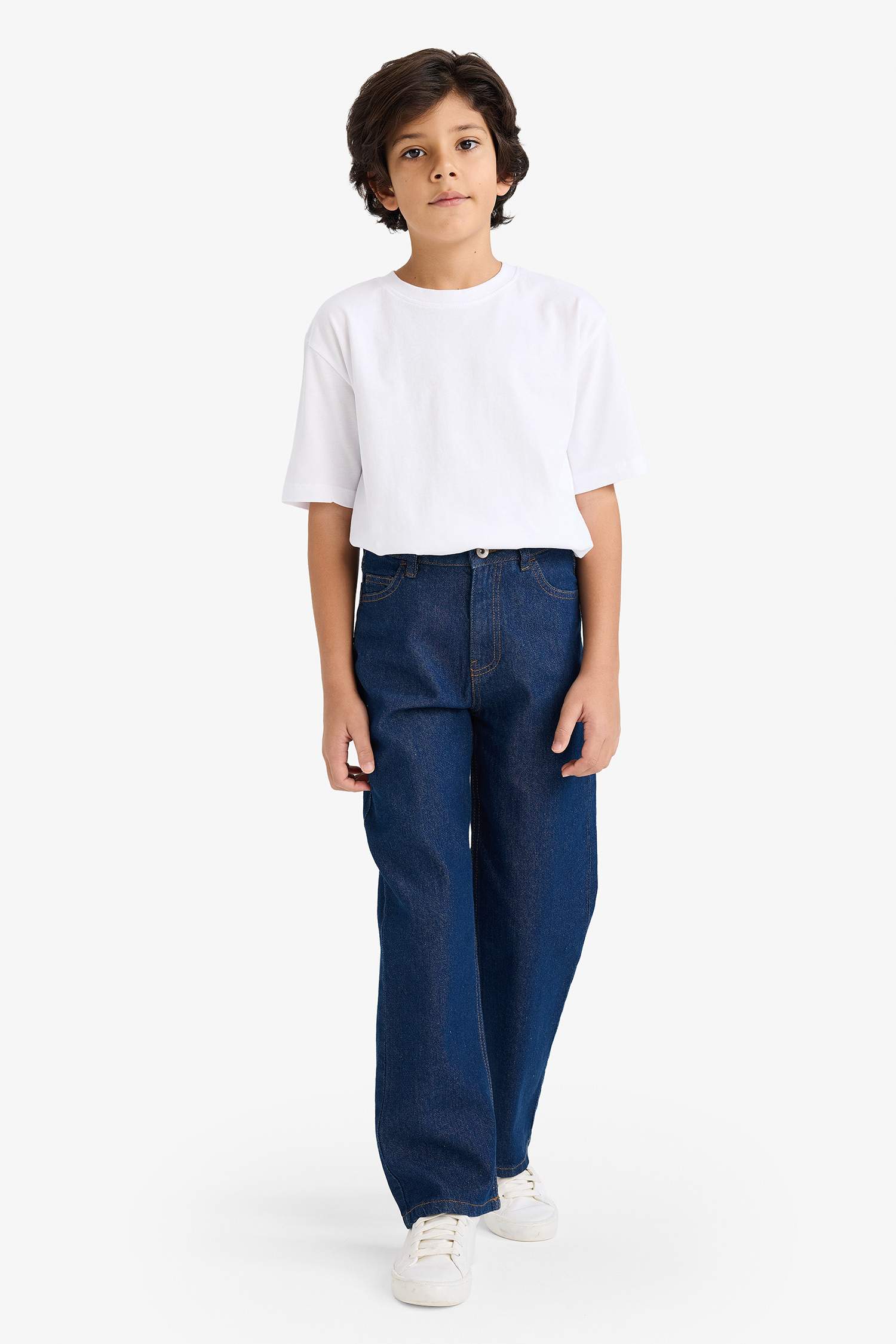 Erkek Çocuk Wide Leg Düz Paça Jean Pantolon