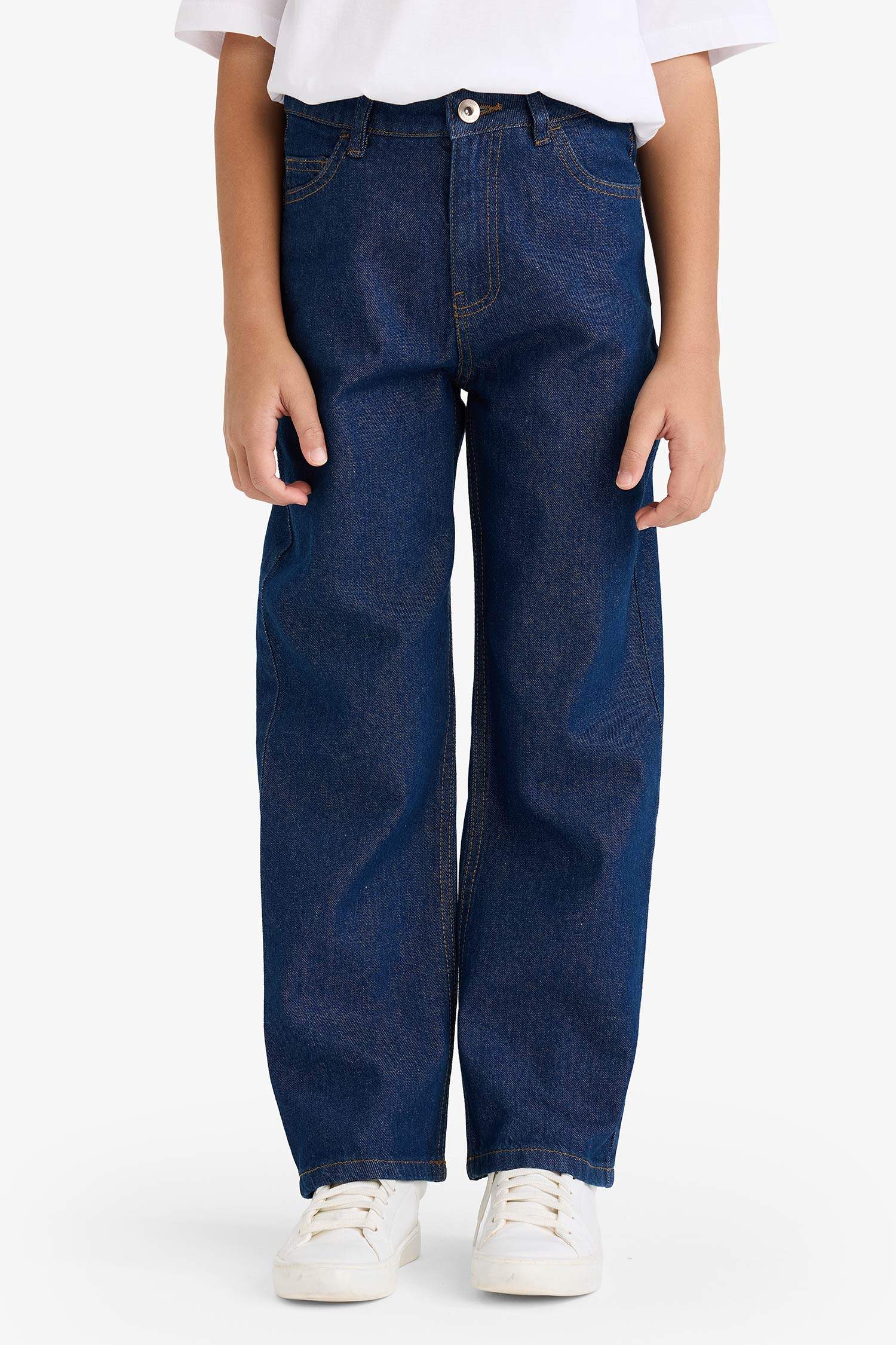 Erkek Çocuk Wide Leg Düz Paça Jean Pantolon