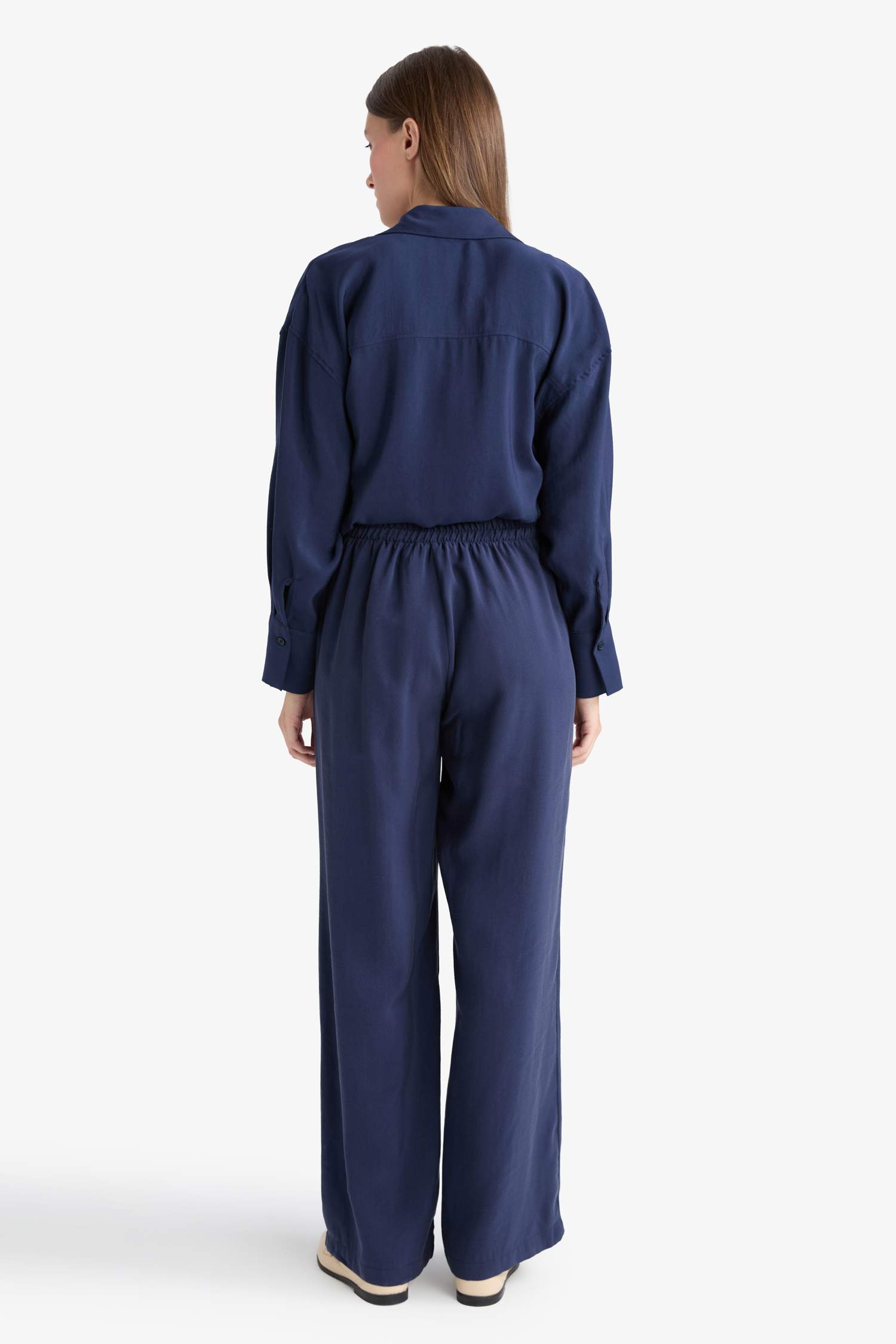 Regular Fit Beli Lastikli Modal Pantolon