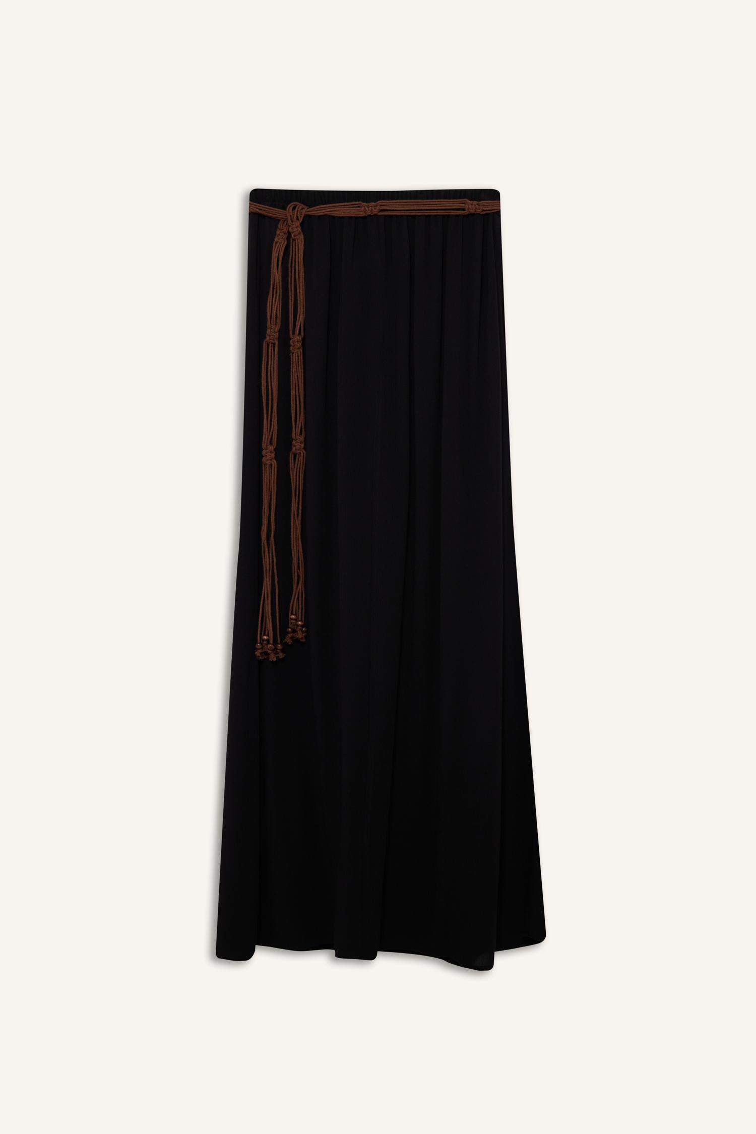 A Cut Crinkle Viscose Maxi Skirt