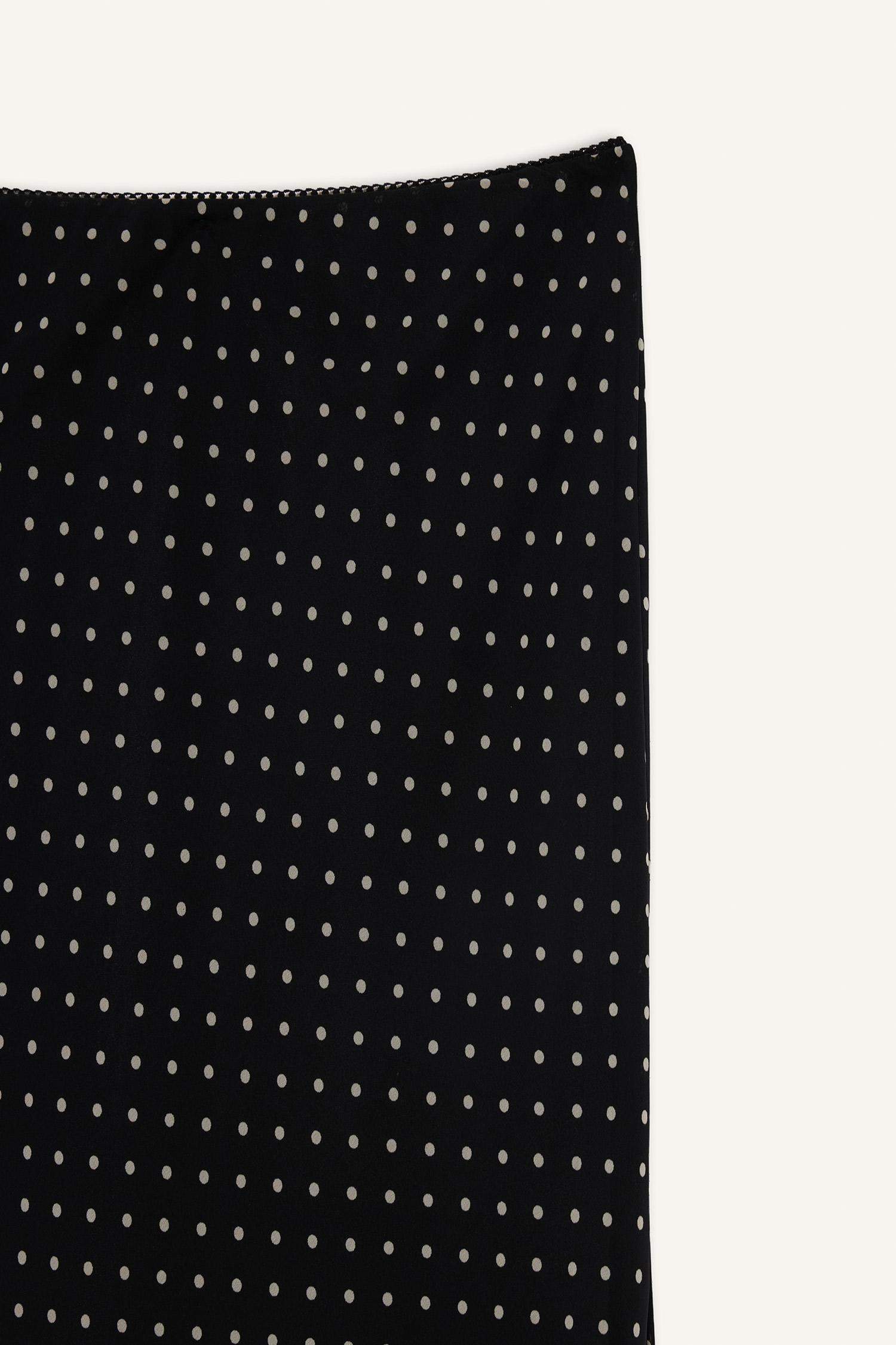 Pencil Polka Dot Regular Waist Lined Chiffon Maxi Skirt