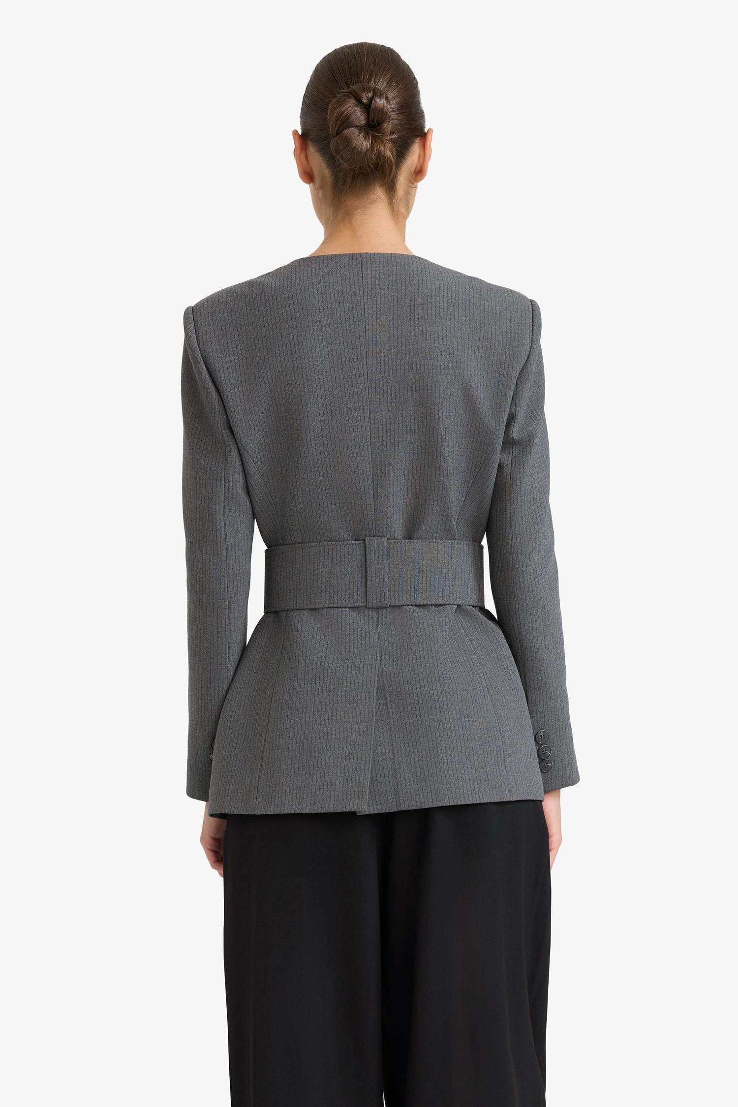 بليزر مخطط سليم فيت تفتا بياقة V