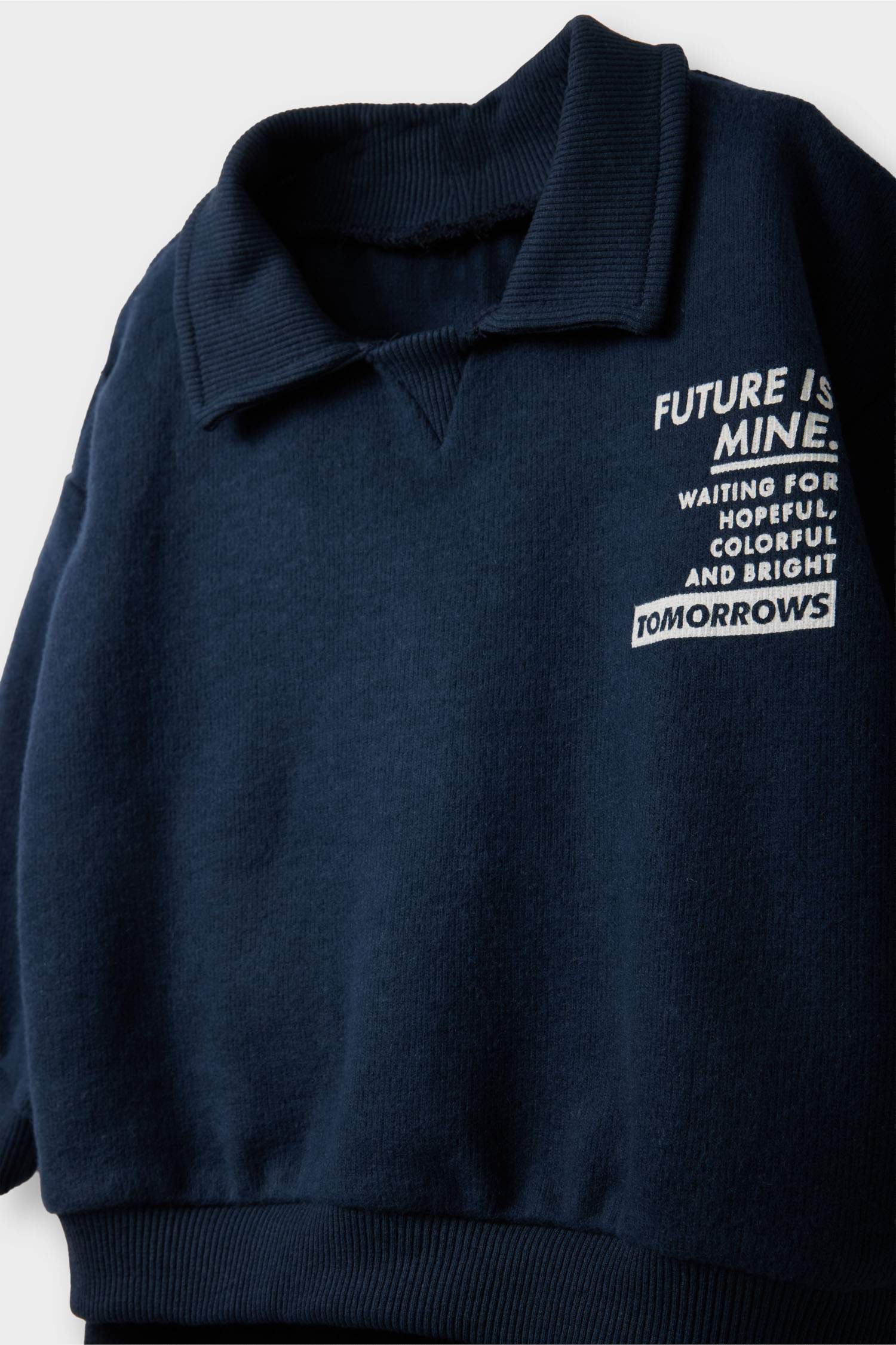 2 piece Regular Fit Shirt Collar Slogan Set