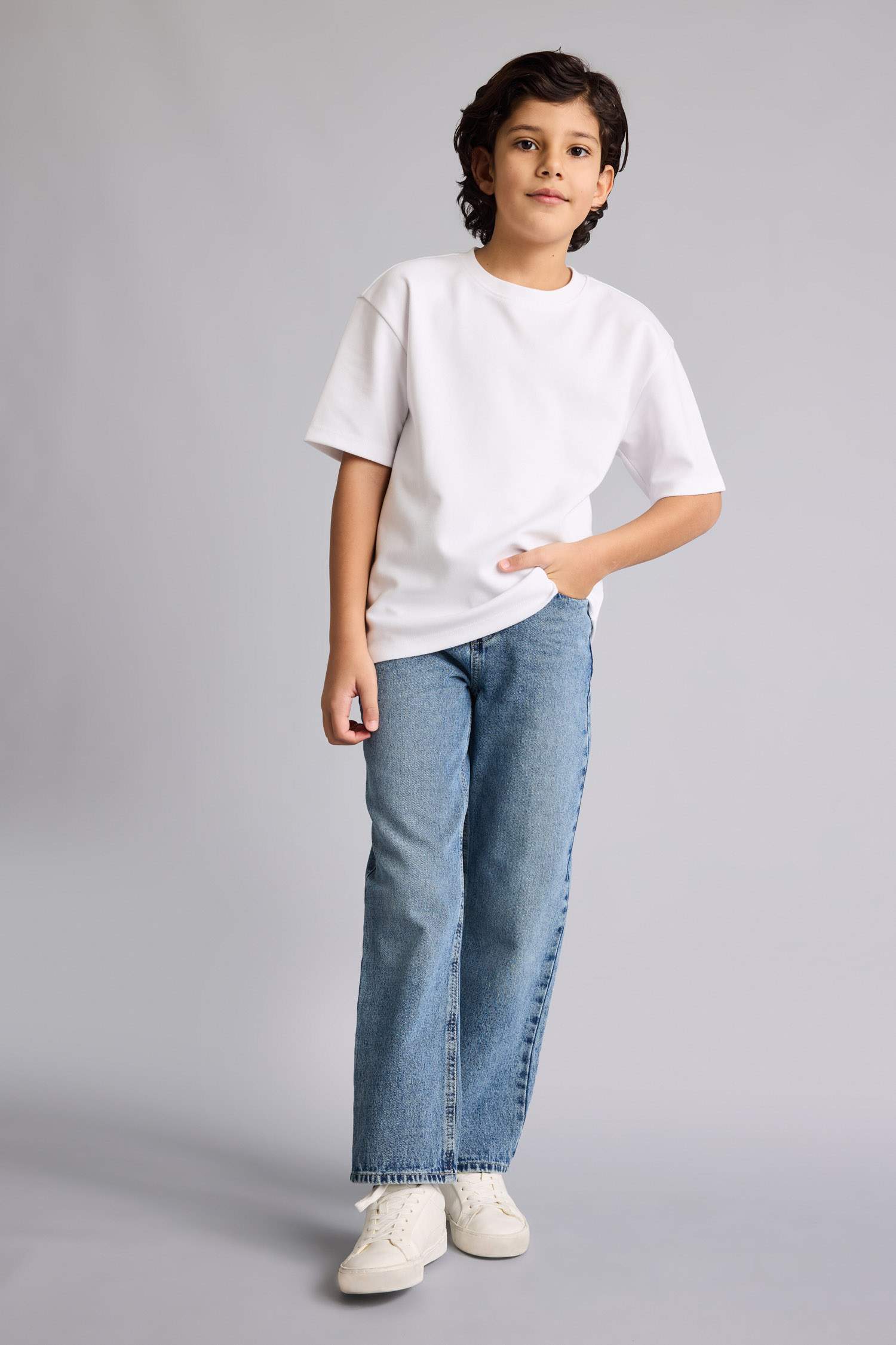 Wide Leg Denim Trousers