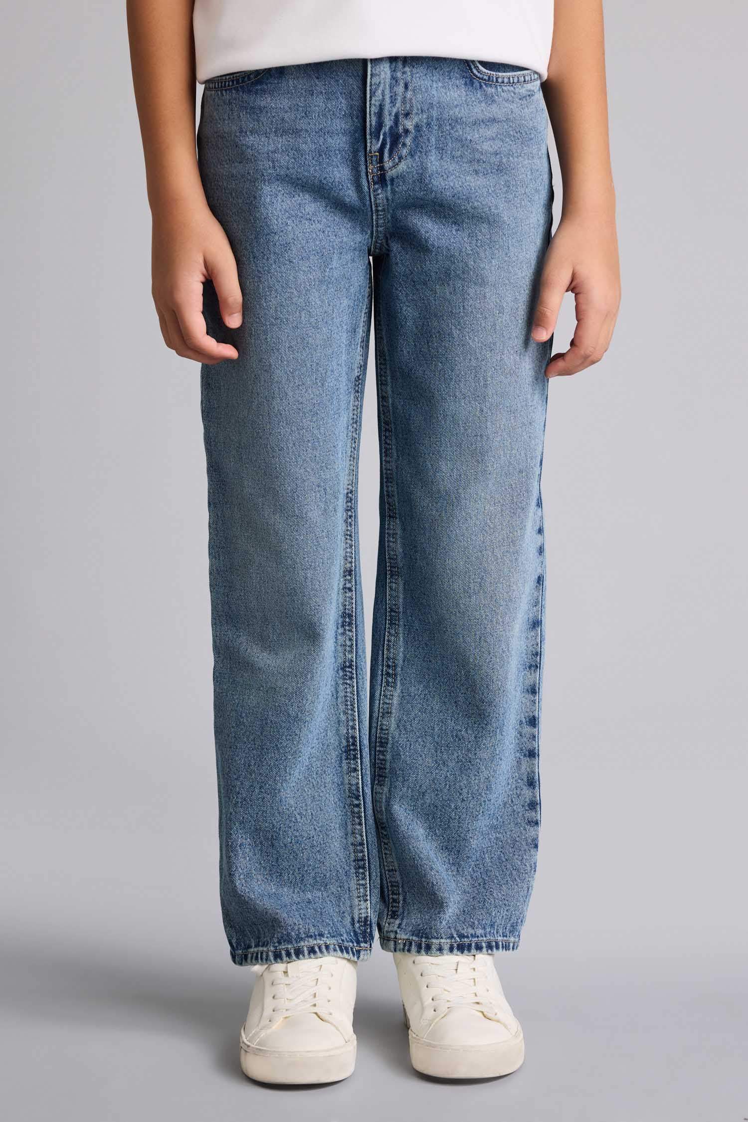 Wide Leg Denim Trousers
