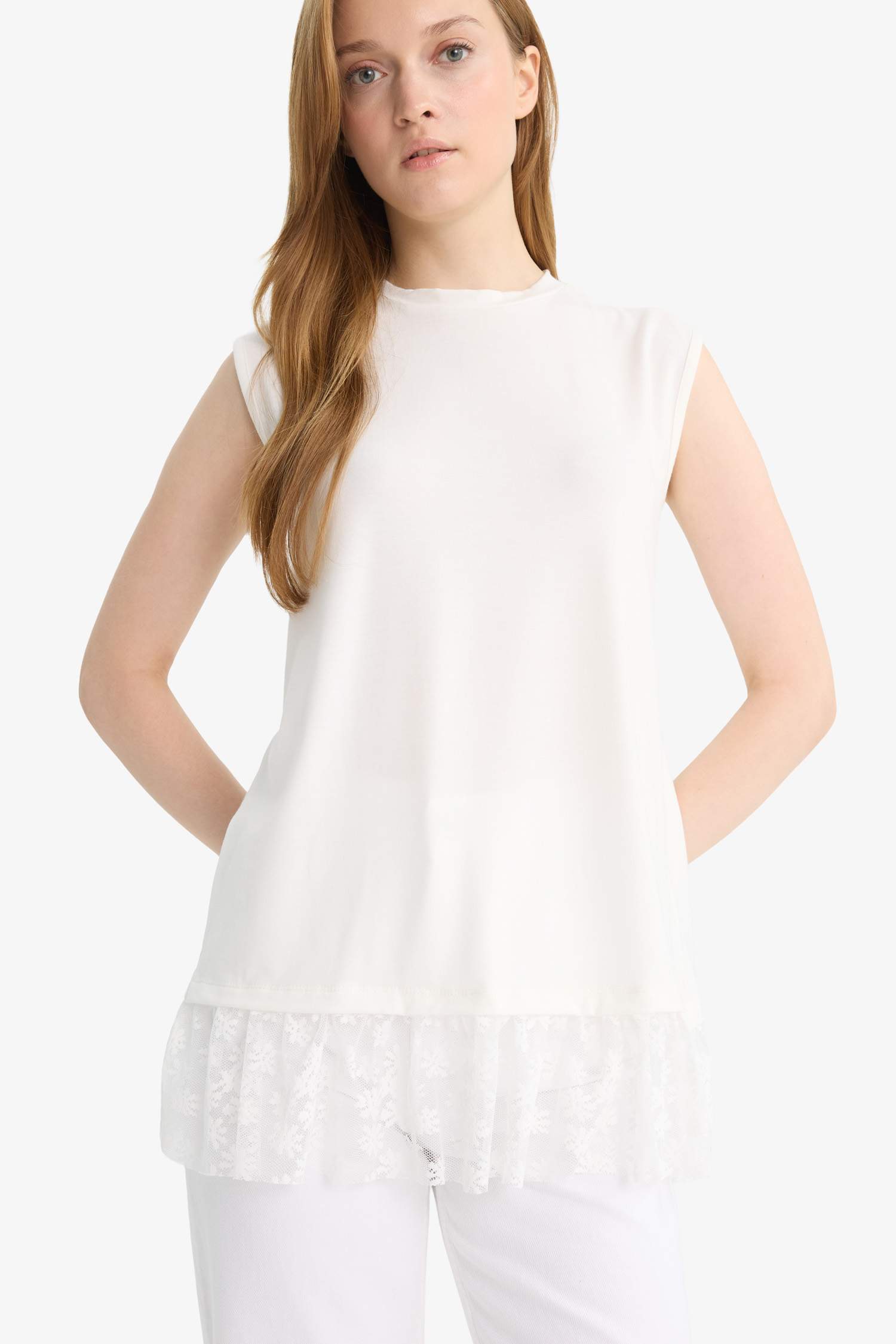 Regular Fit Crew Neck Short Sleeve Tunic