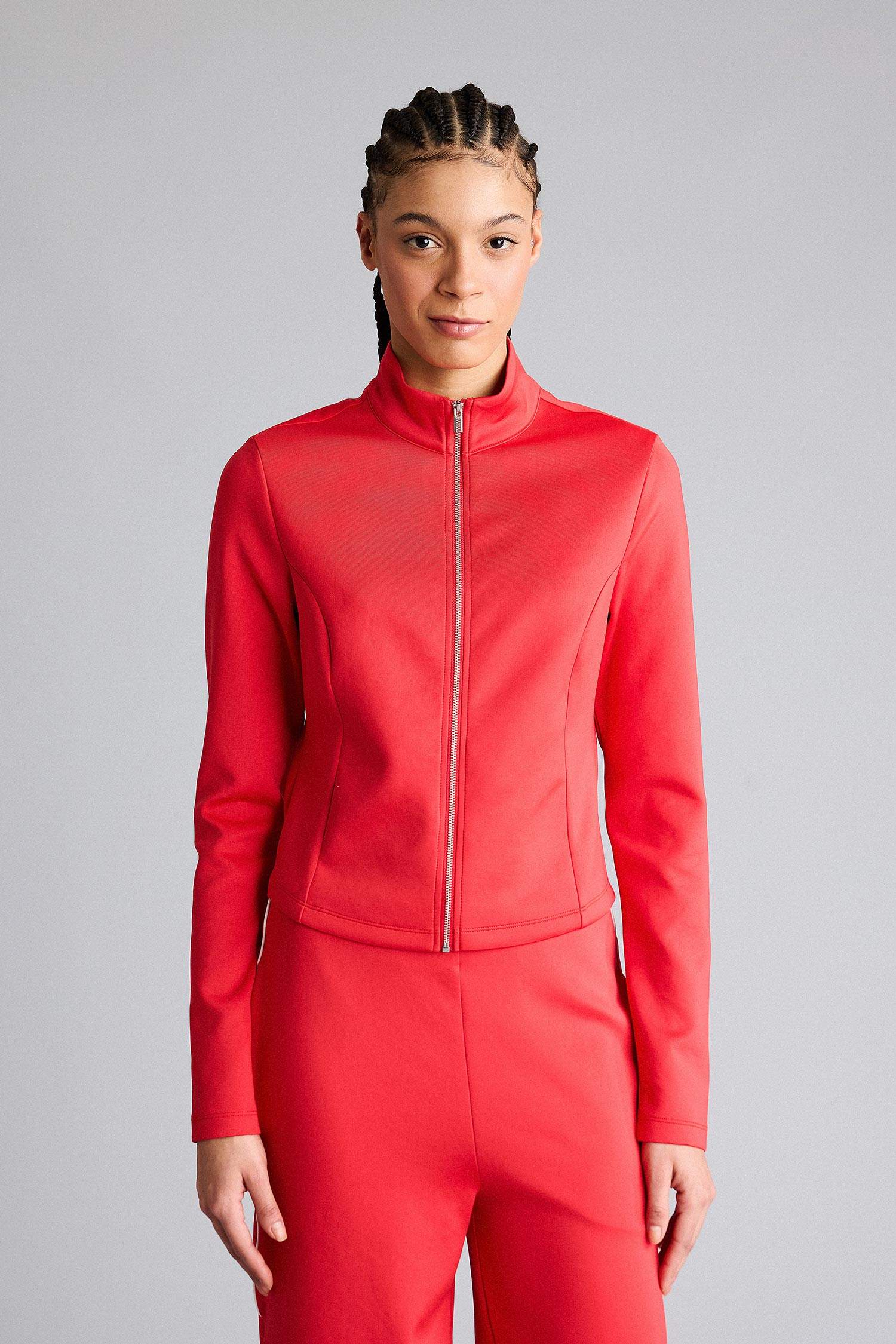 Кардиган из ткани скуба с воротником-стойкой Standart Fit