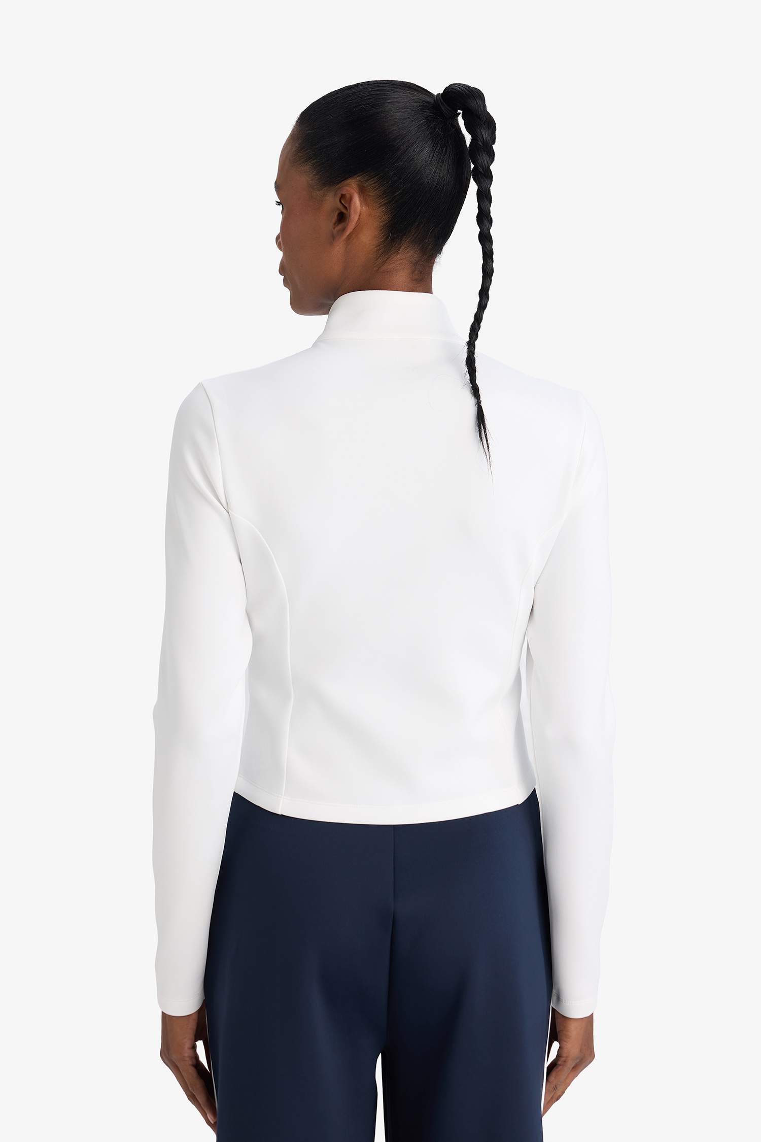 Standart Fit тік жағалы скуба матасынан тігілген кардиган