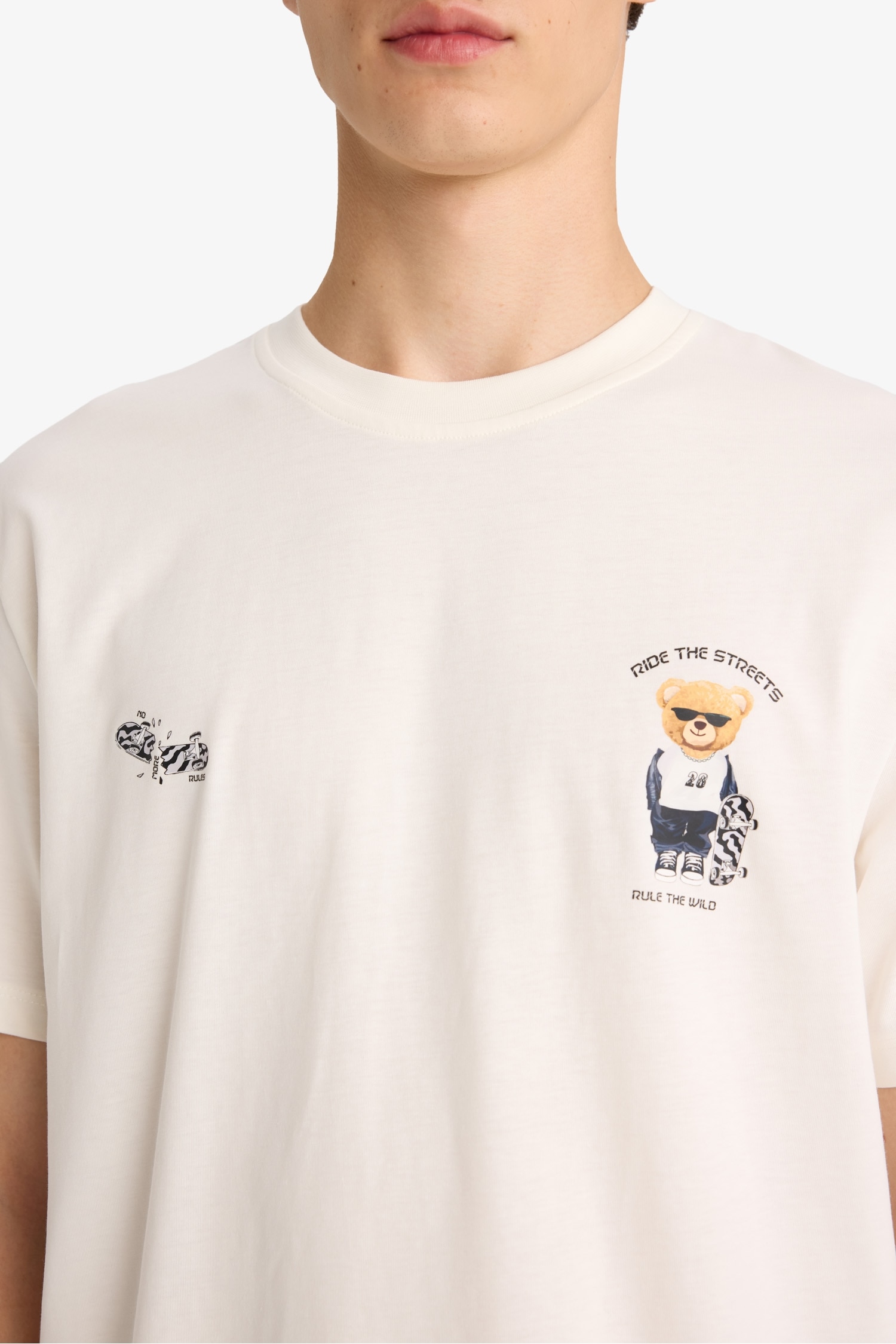 Regular Fit Bisiklet Yaka Baskılı Kısa Kollu Tişört