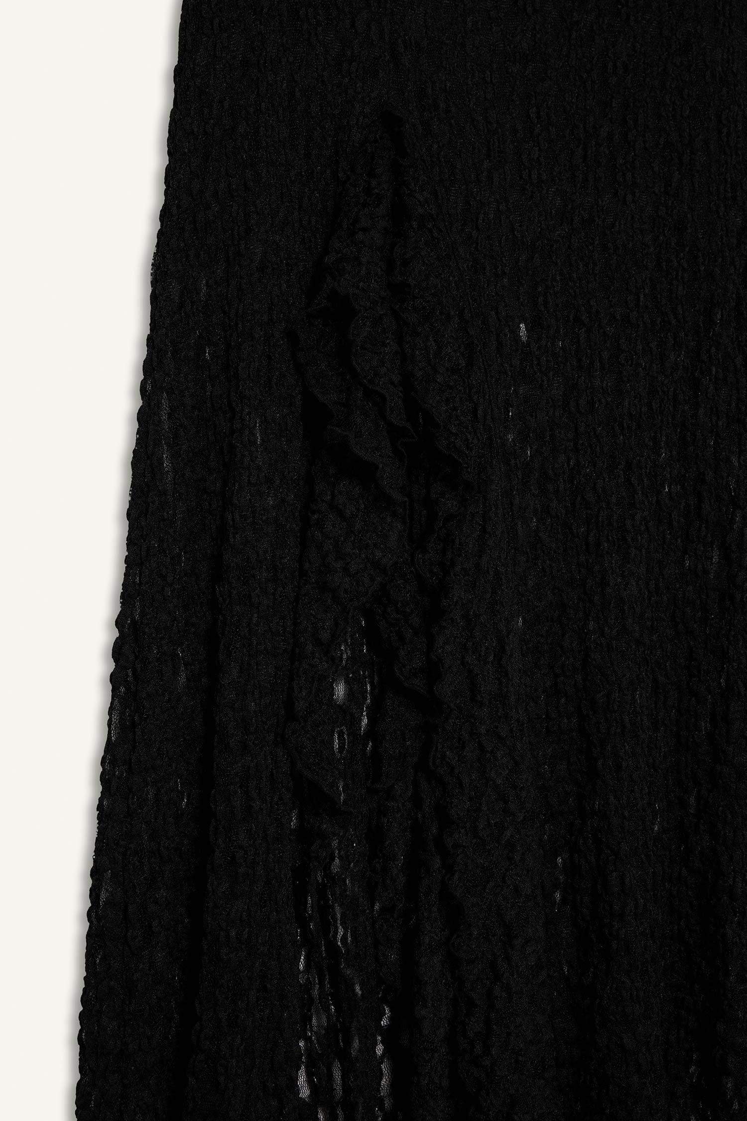 A Line Lace High Waist Maxi Knitted Skirt