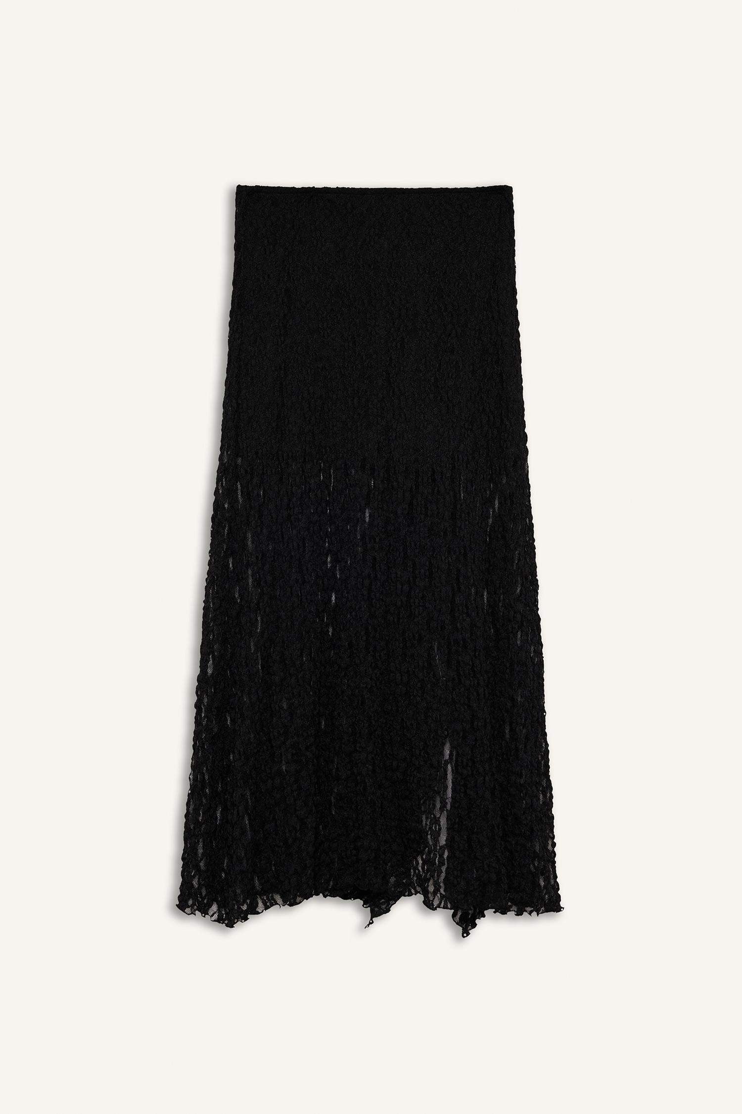 A Line Lace High Waist Maxi Knitted Skirt