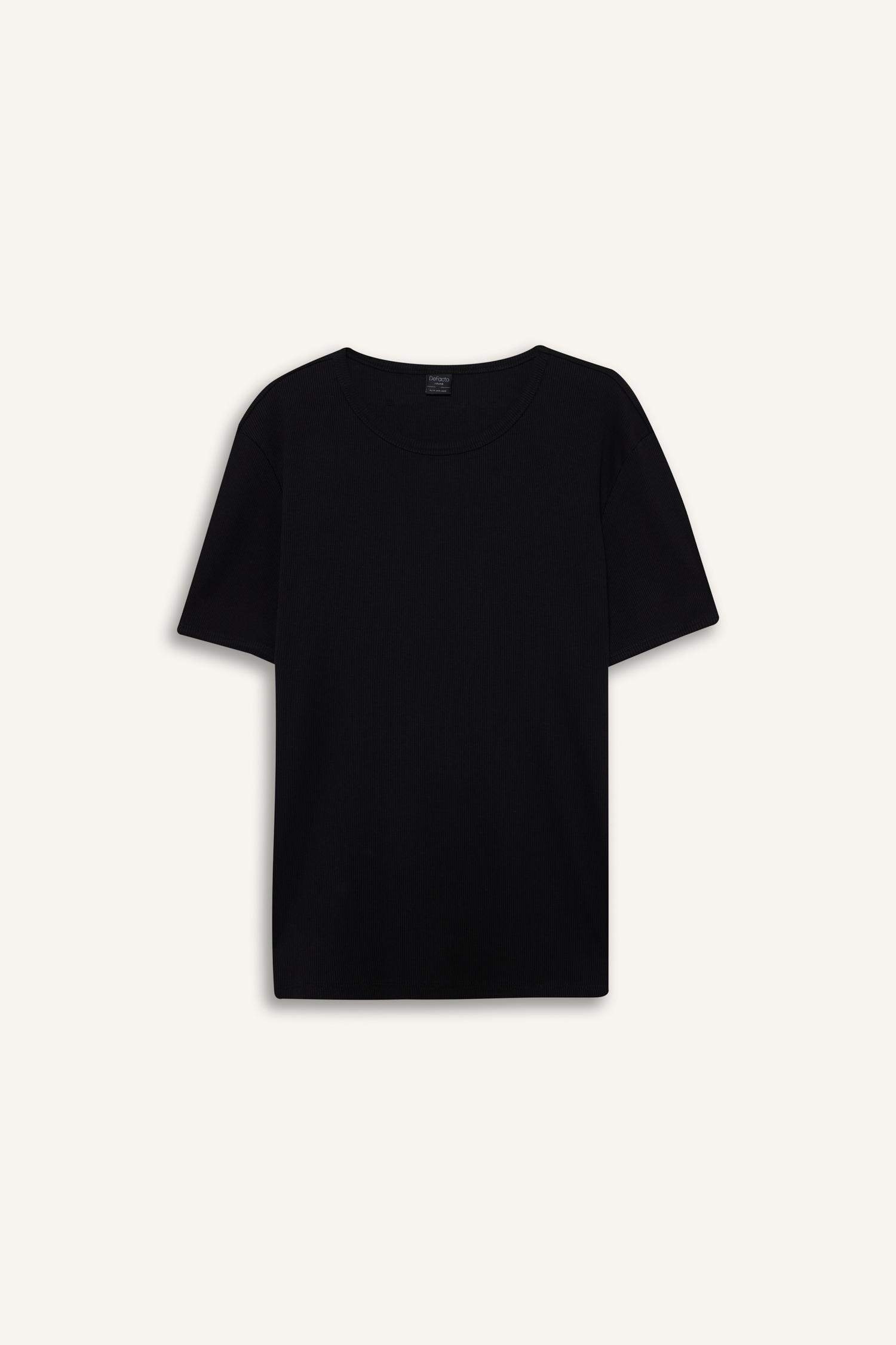 Slim Fit Crew Neck Ribana Short Sleeve T-Shirt