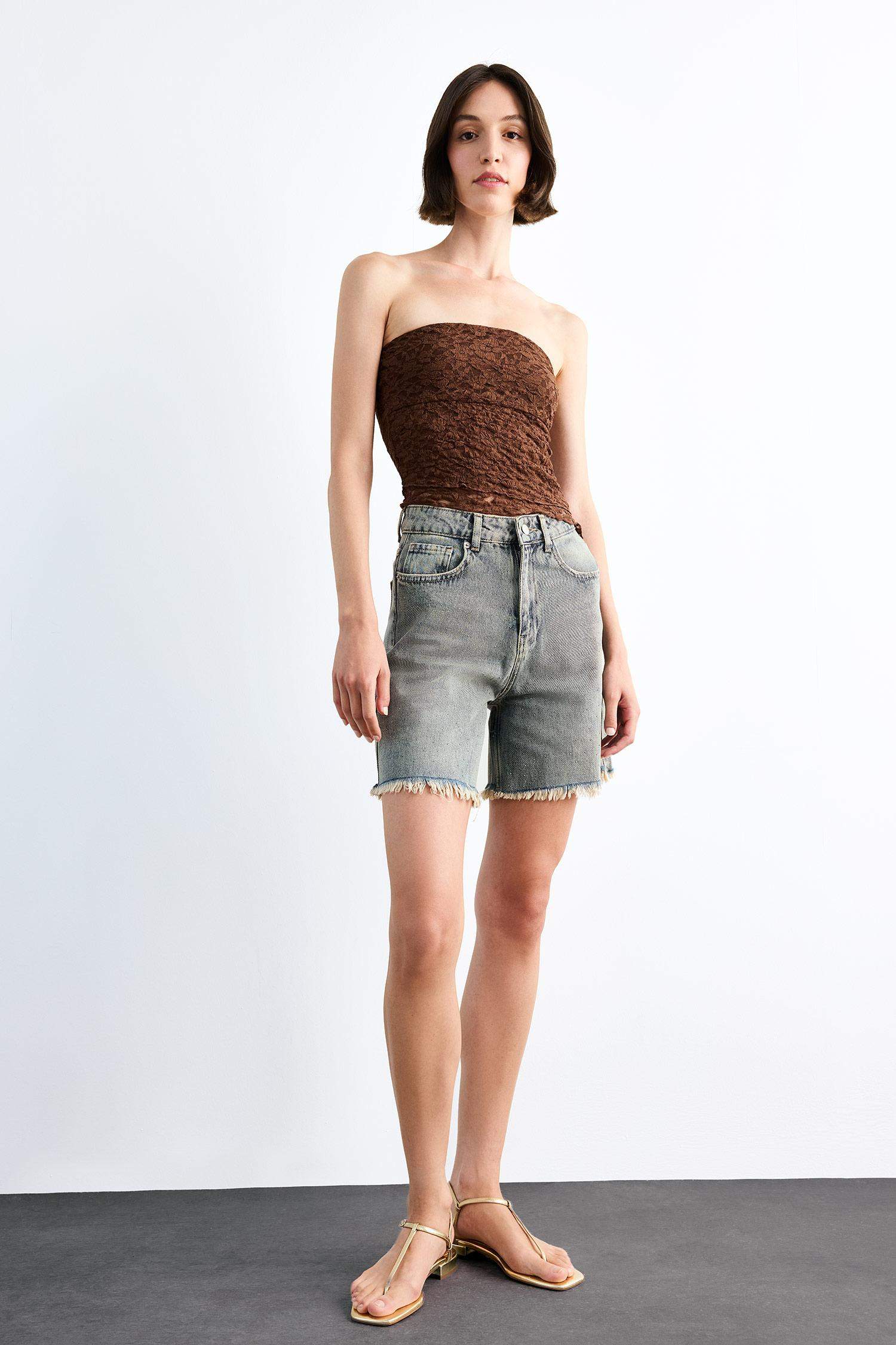 Regular Fit Jean Şort