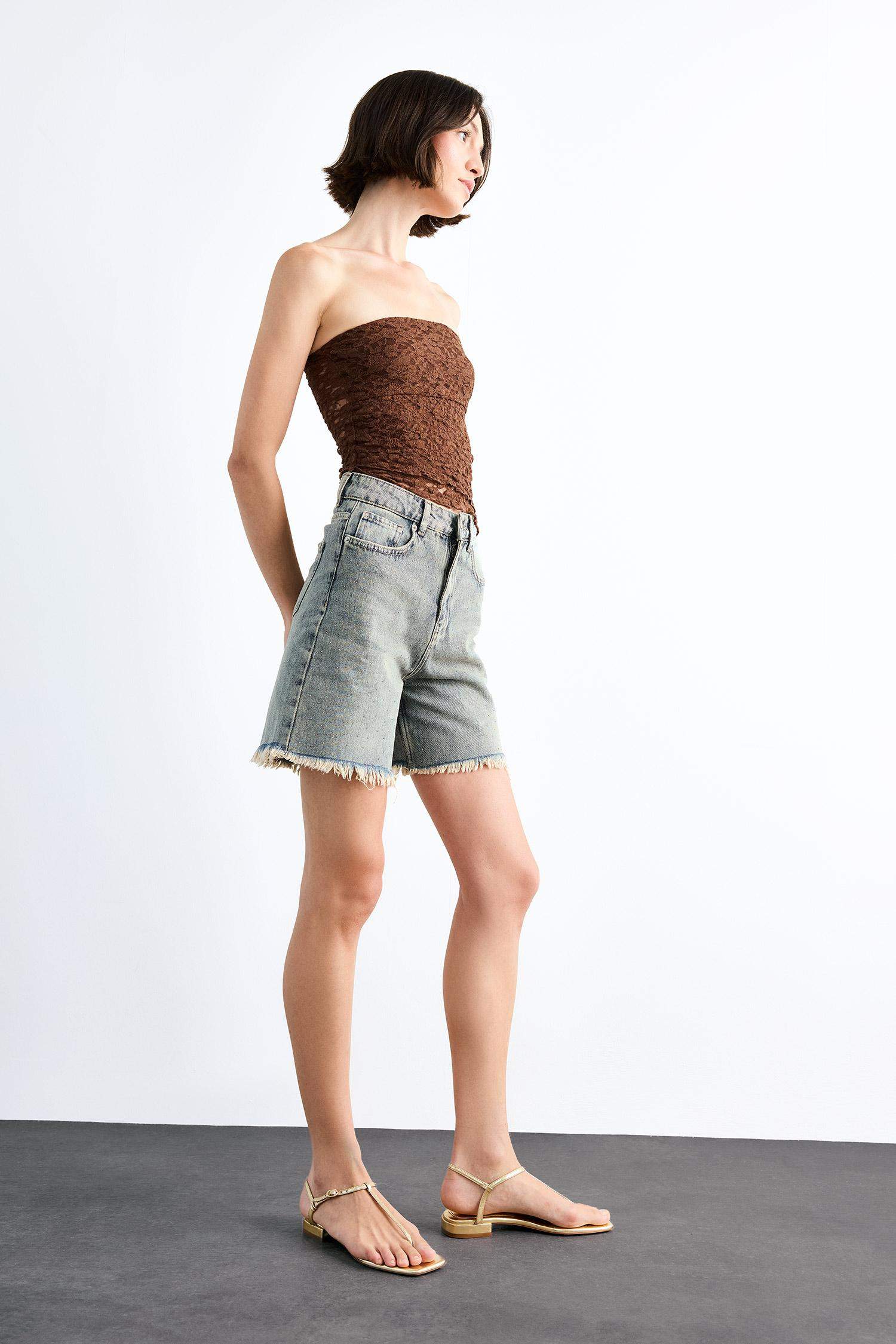 Regular Fit Jean Şort