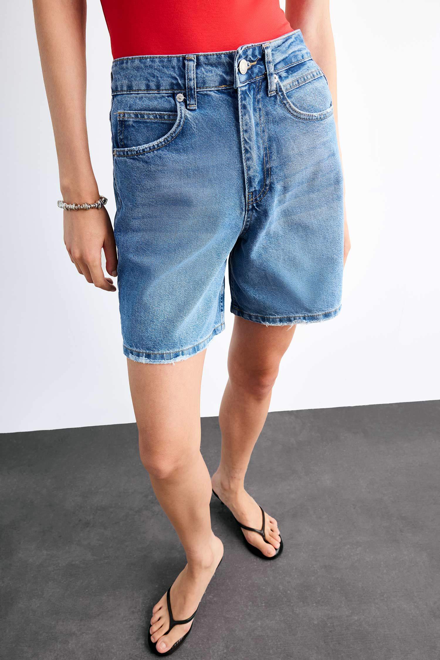 Regular Fit Denim Shorts