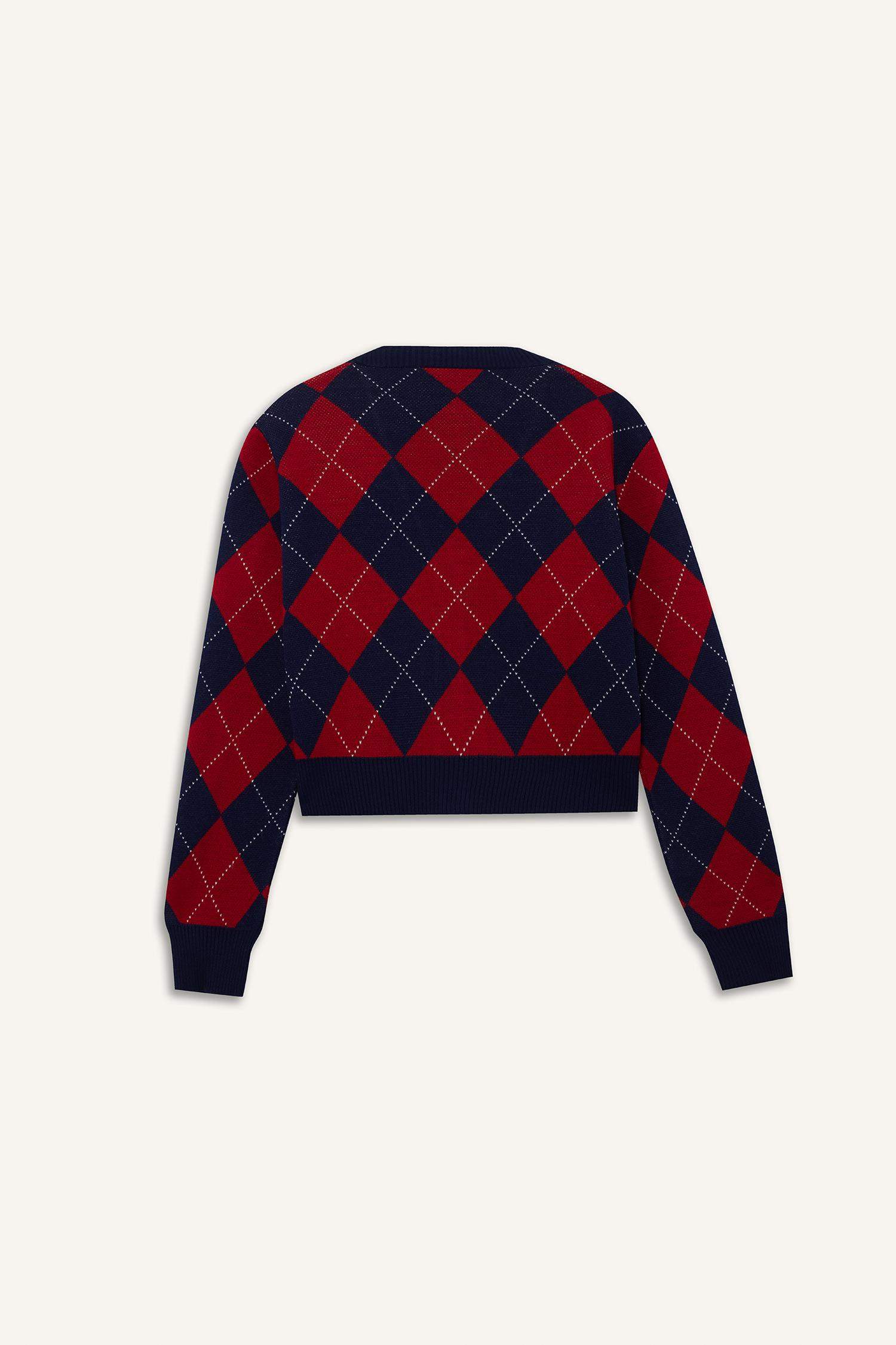 Slim Fit V-Neck Printed Buttoned Cardigan