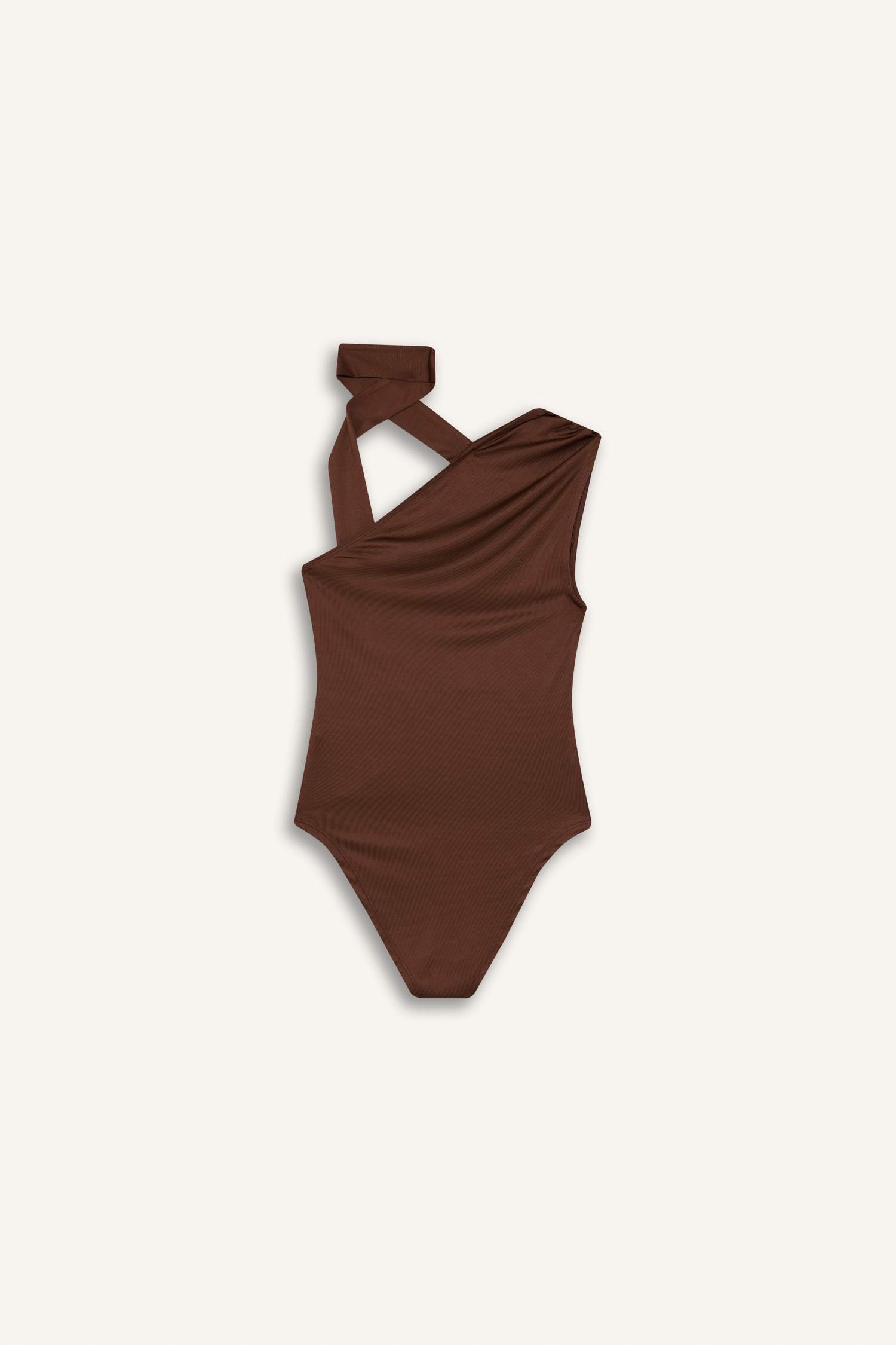 Tek Omuzlu Bağlama Detaylı Çıtçıtlı Body